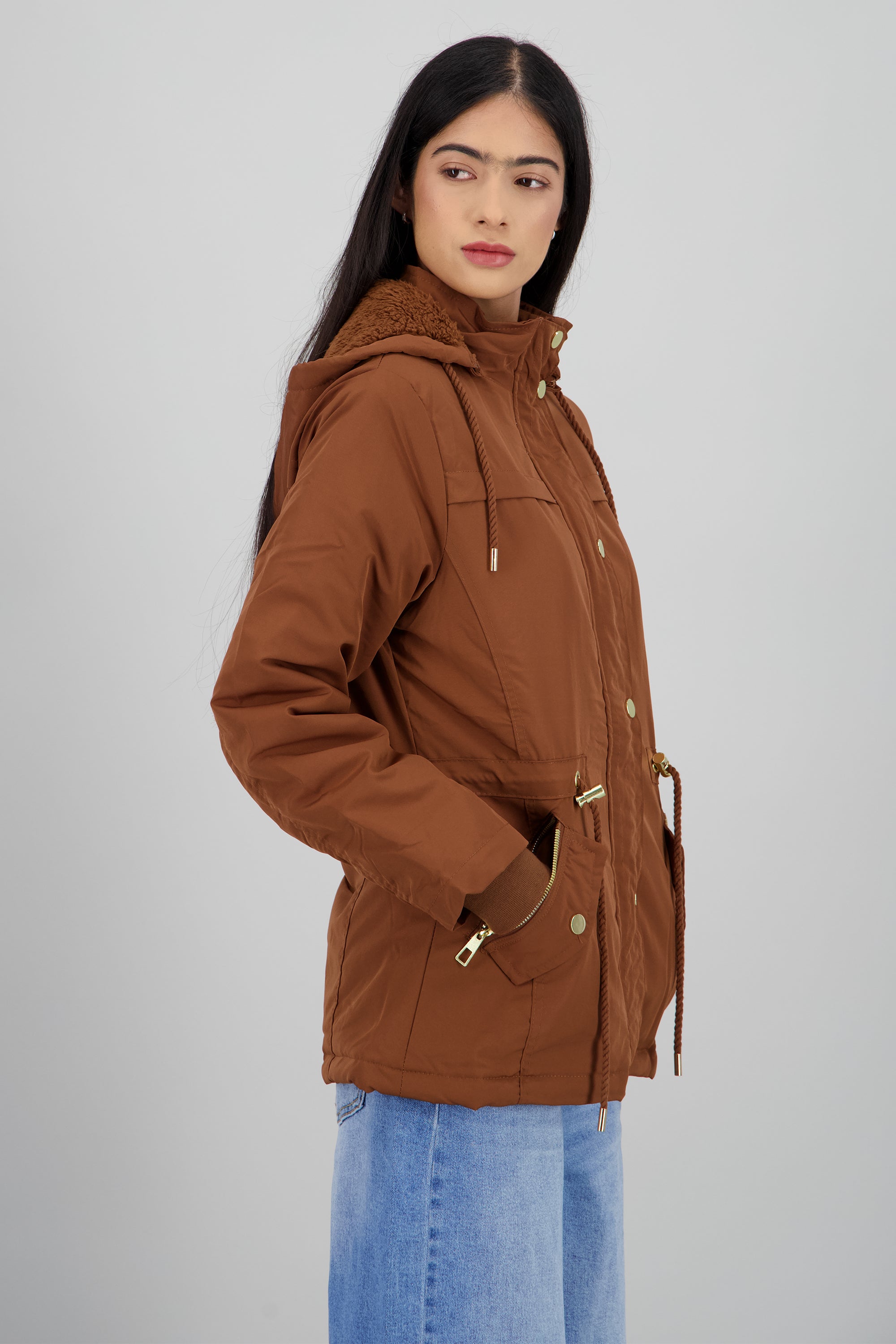GABARDINA BOLSA Y JARETA CAMELLO