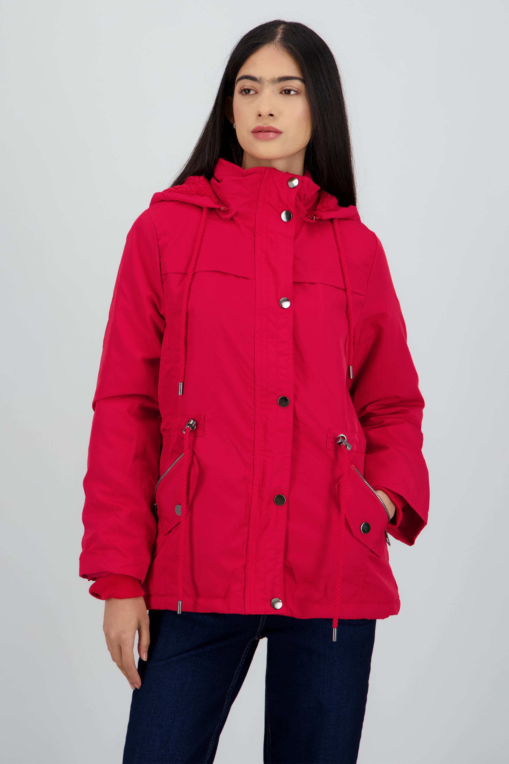 GABARDINA BOLSA Y JARETA ROJO