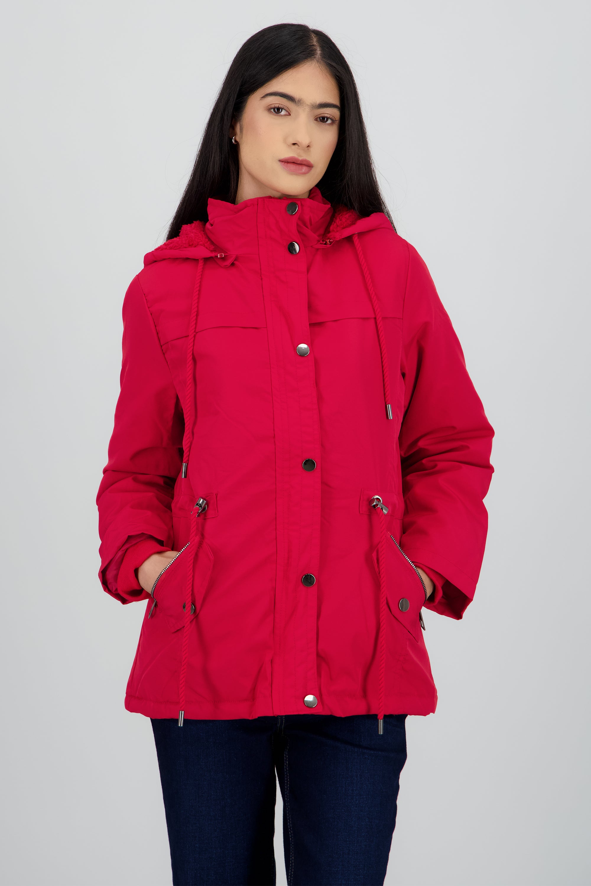 GABARDINA BOLSA Y JARETA ROJO