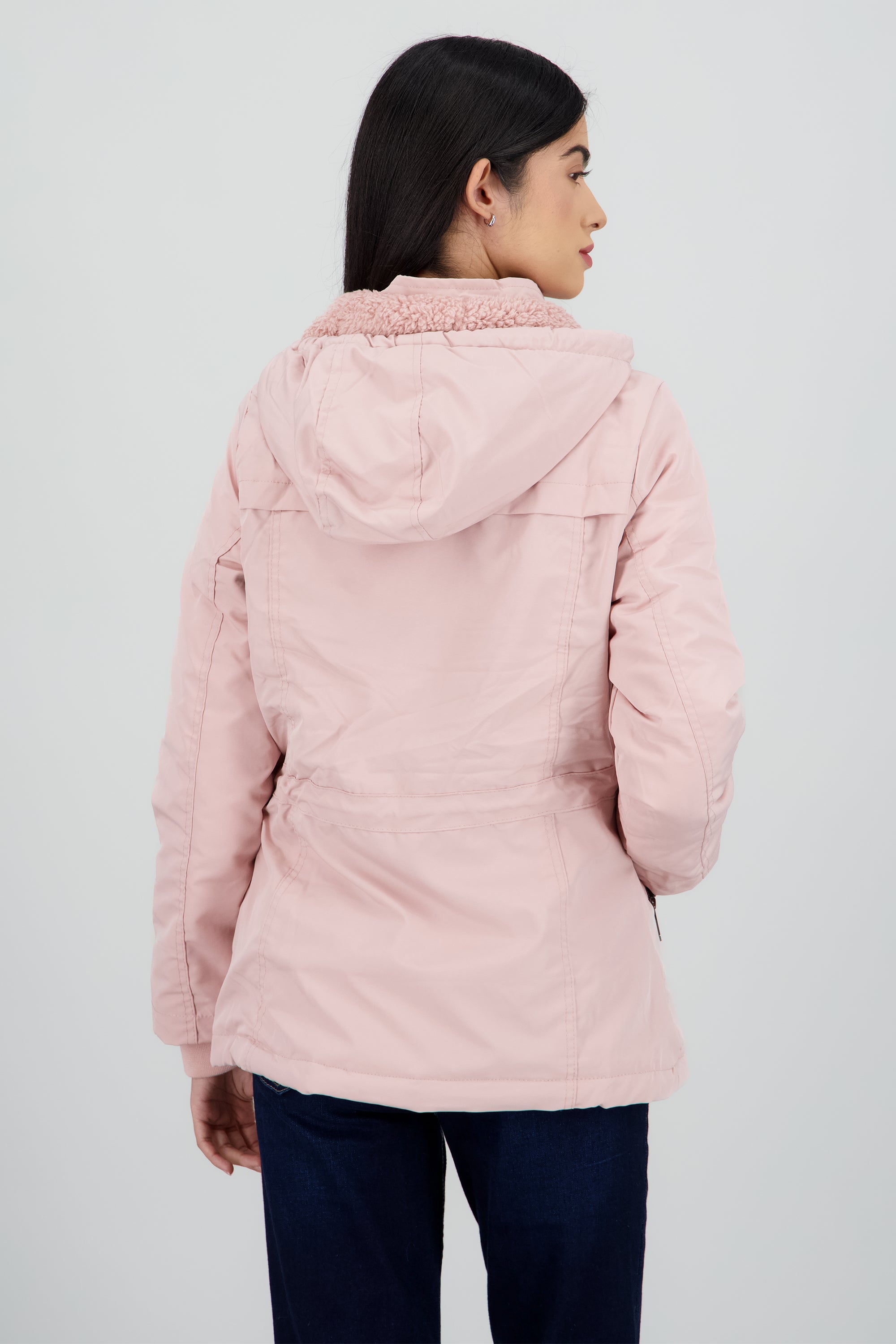 GABARDINA BOLSA Y JARETA ROSA