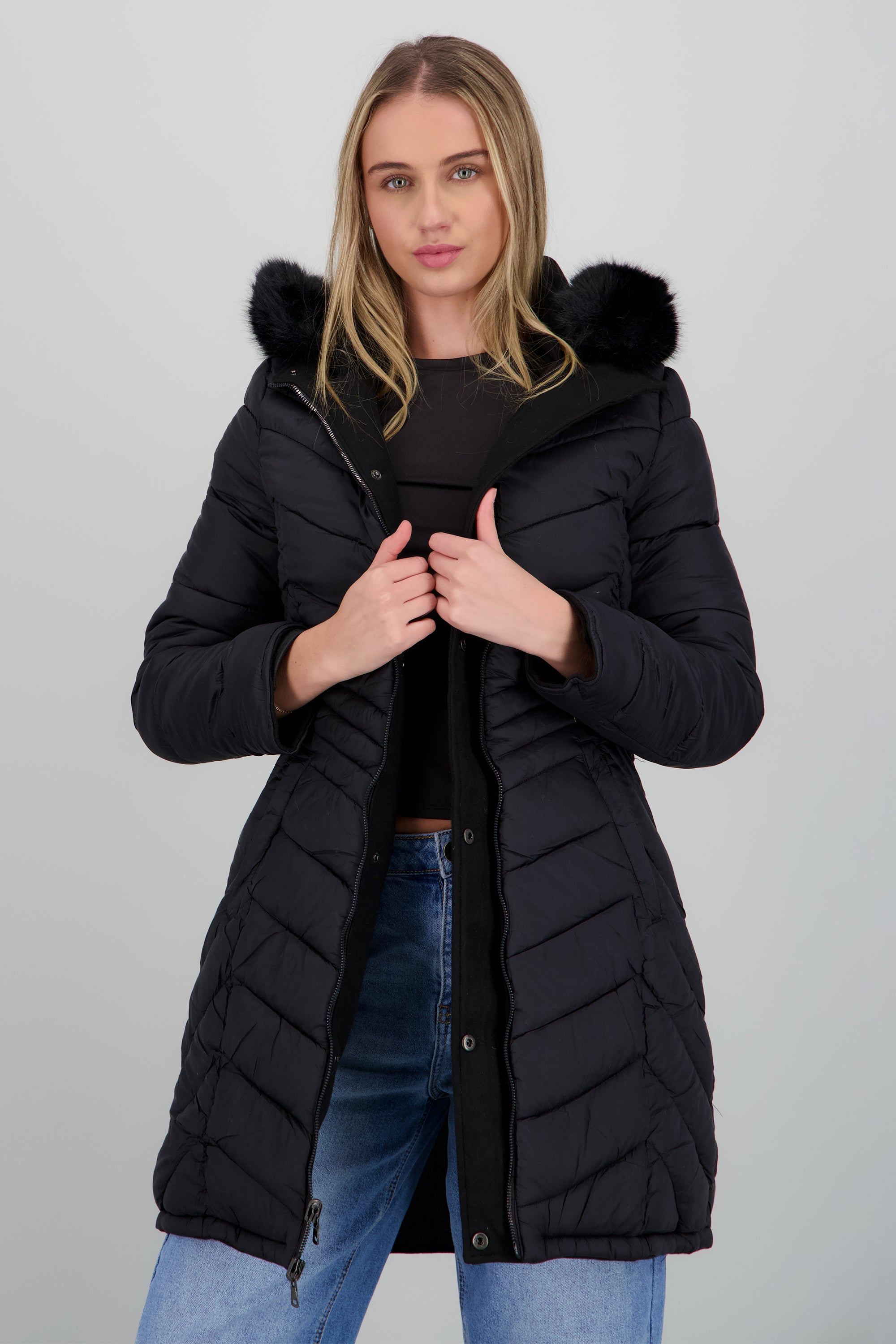 CHAMARRA DOBLE VISTA NEGRO COMBO