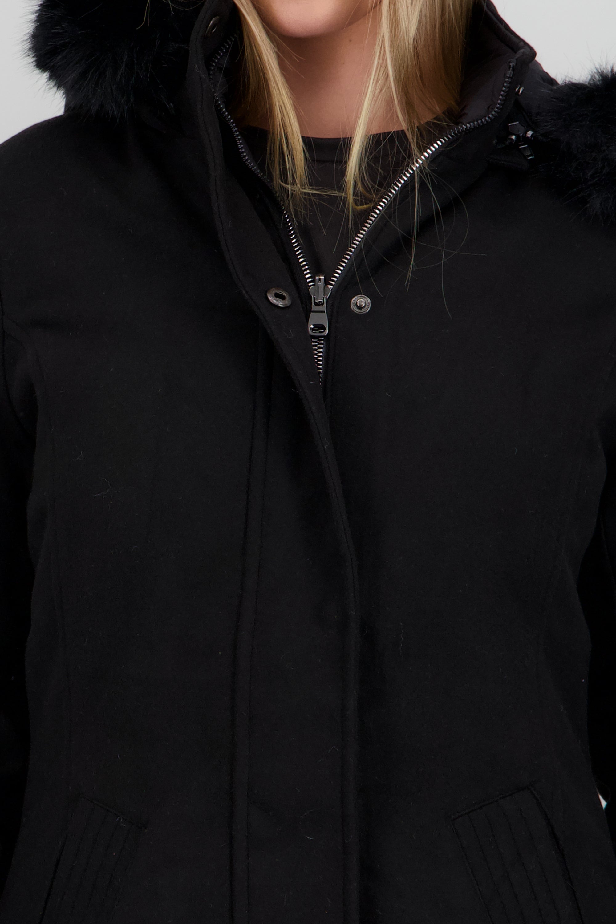 CHAMARRA DOBLE VISTA NEGRO COMBO