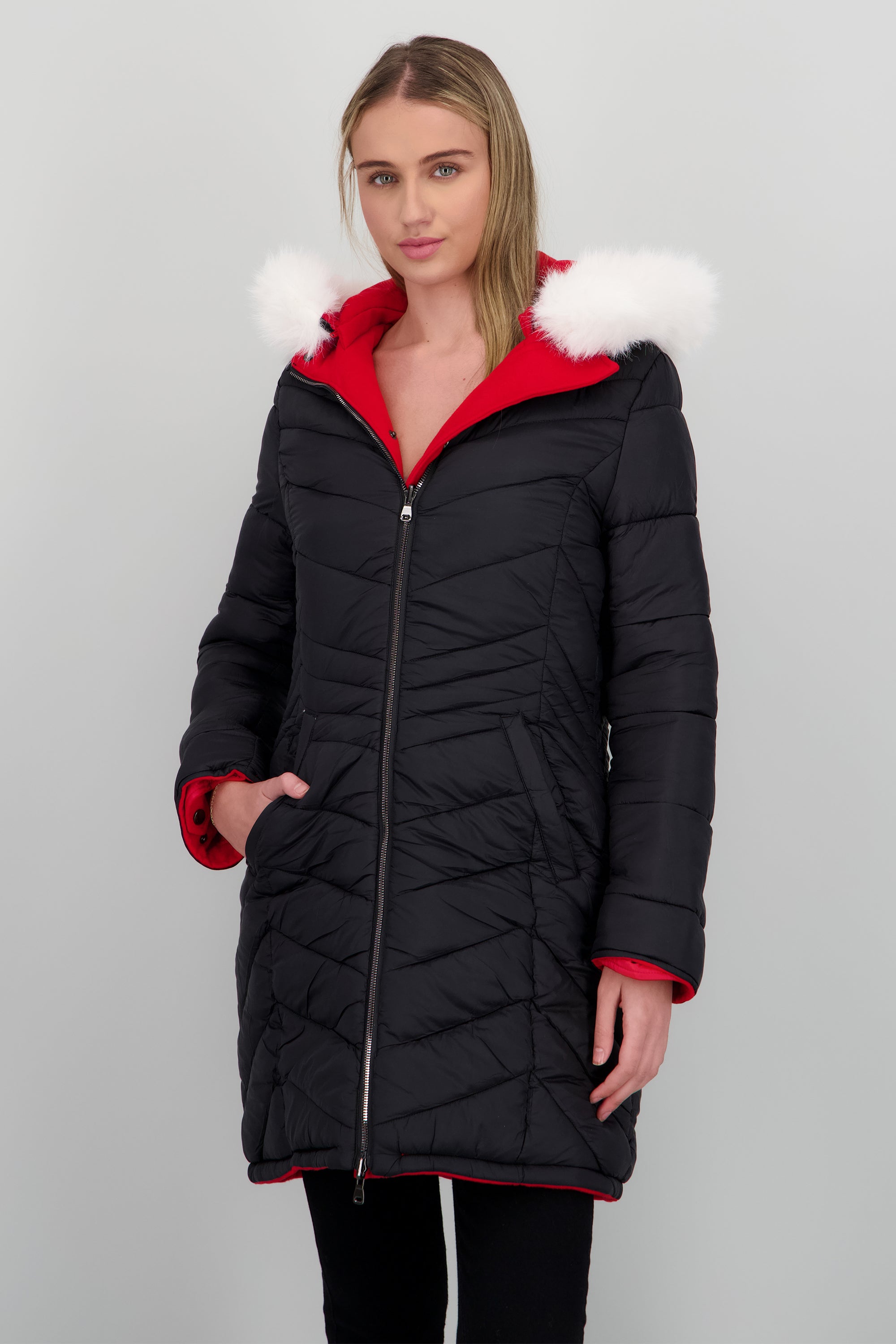 CHAMARRA DOBLE VISTA ROJO COMBO