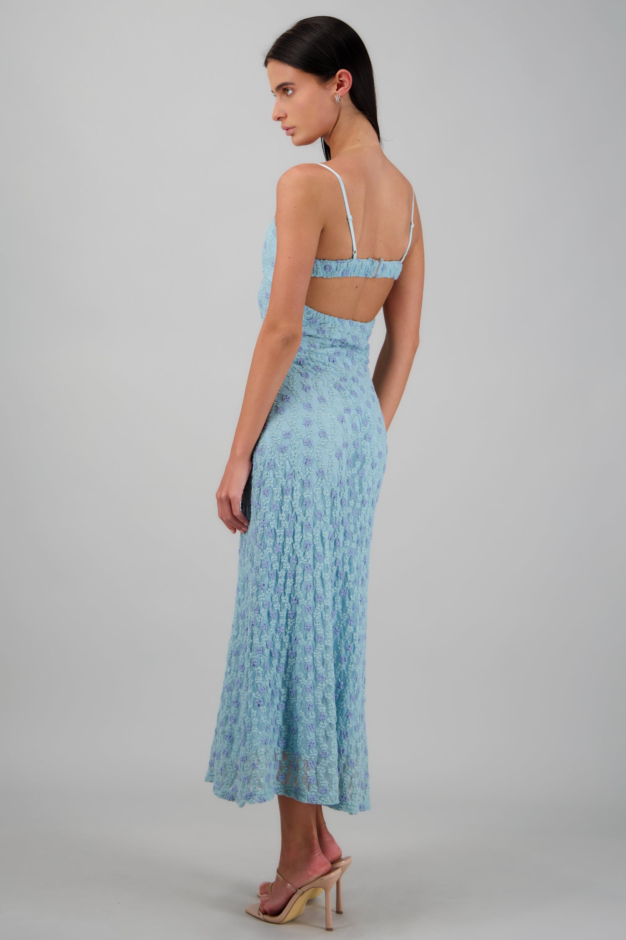 Vestido maxi  detalle espalda AZUL