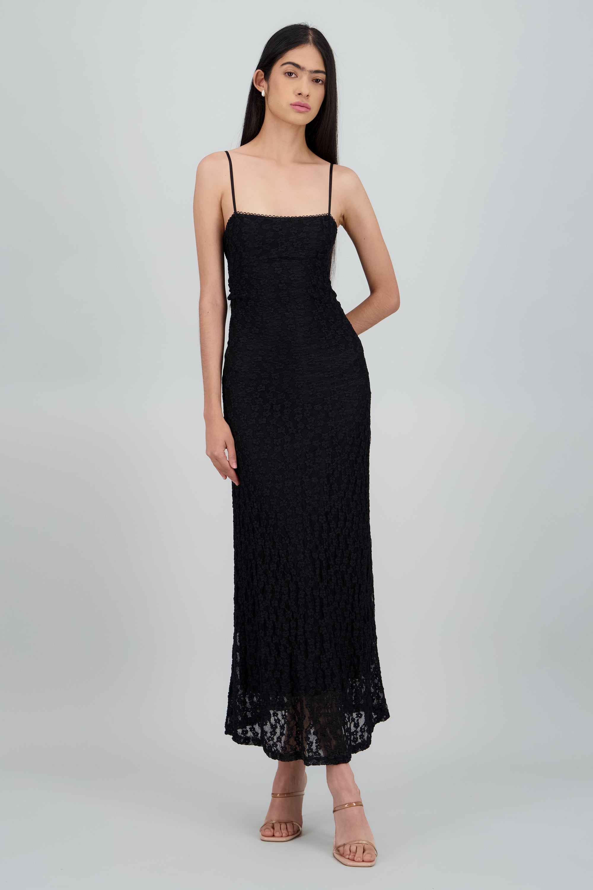 Vestido maxi  detalle espalda NEGRO