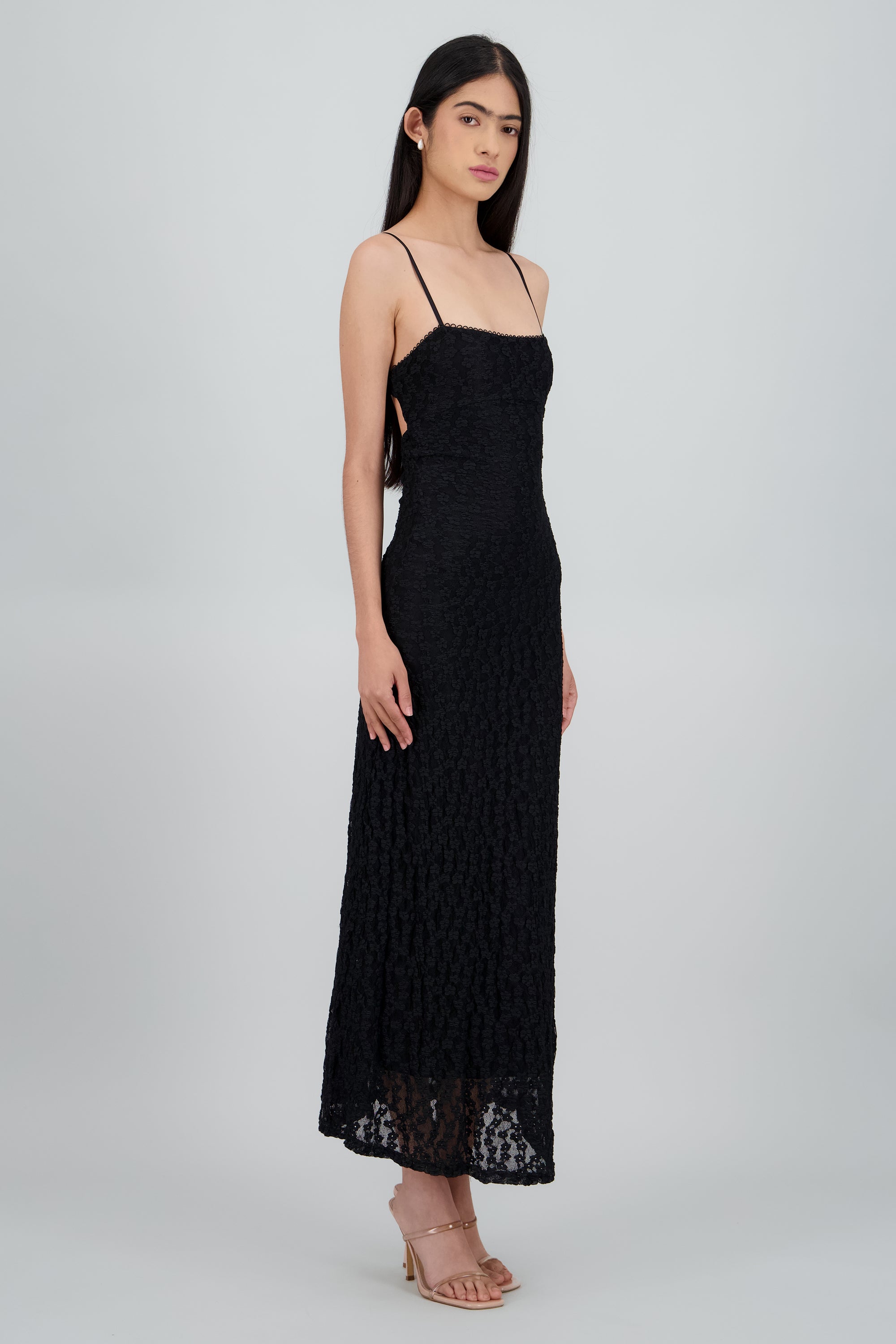 Vestido maxi  detalle espalda NEGRO