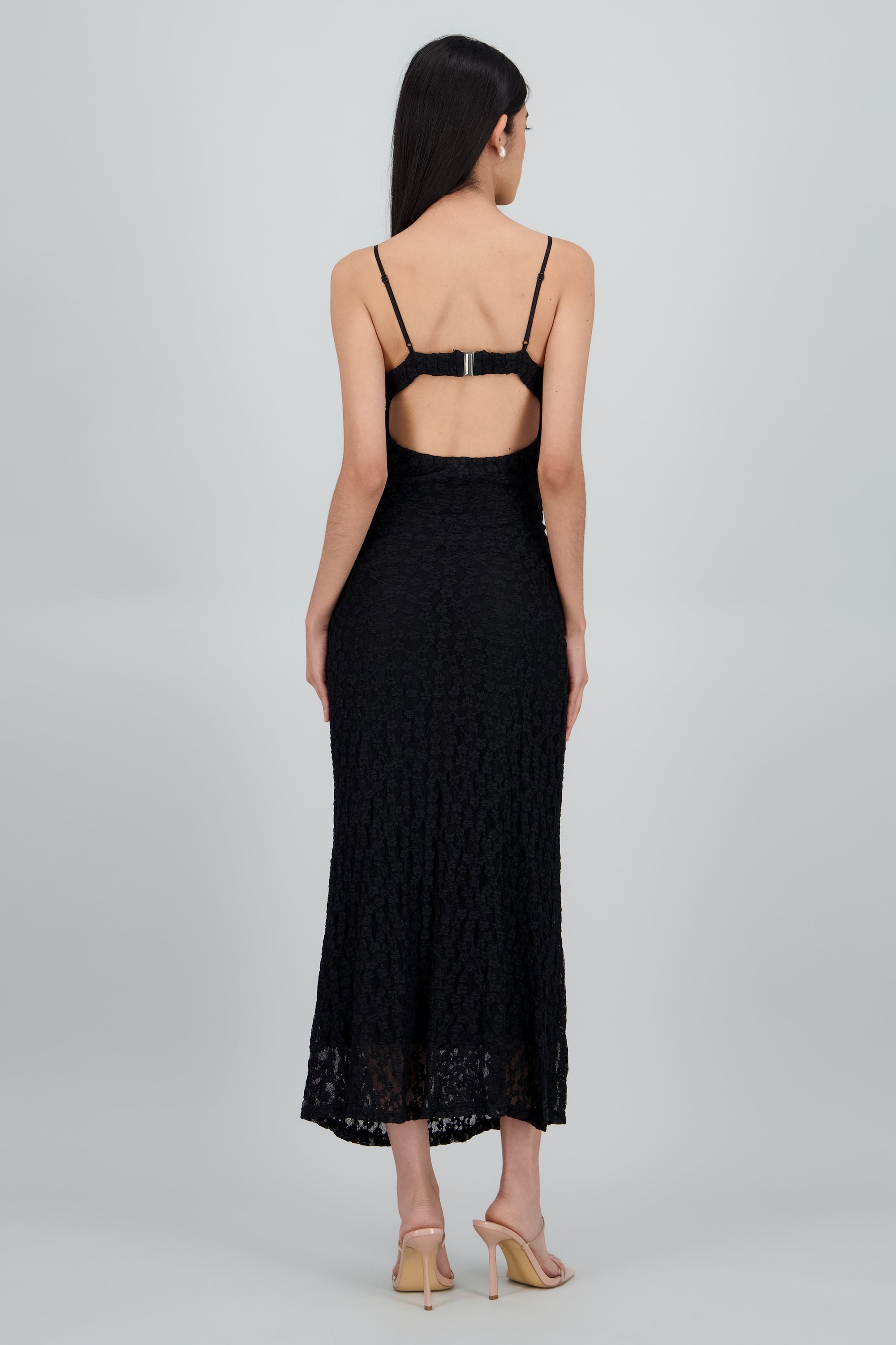 Vestido maxi  detalle espalda NEGRO