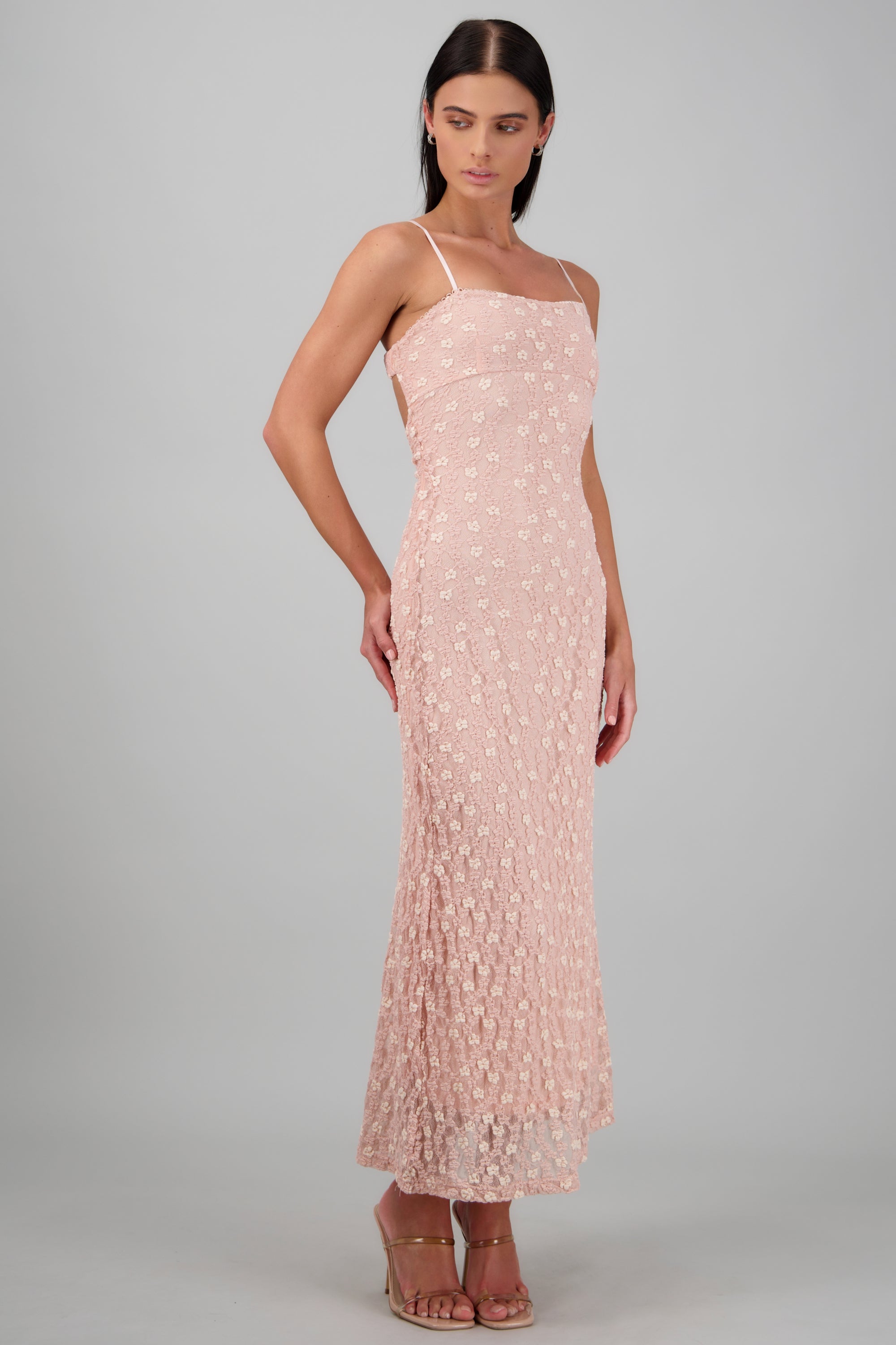Vestido maxi  detalle espalda ROSA PASTEL