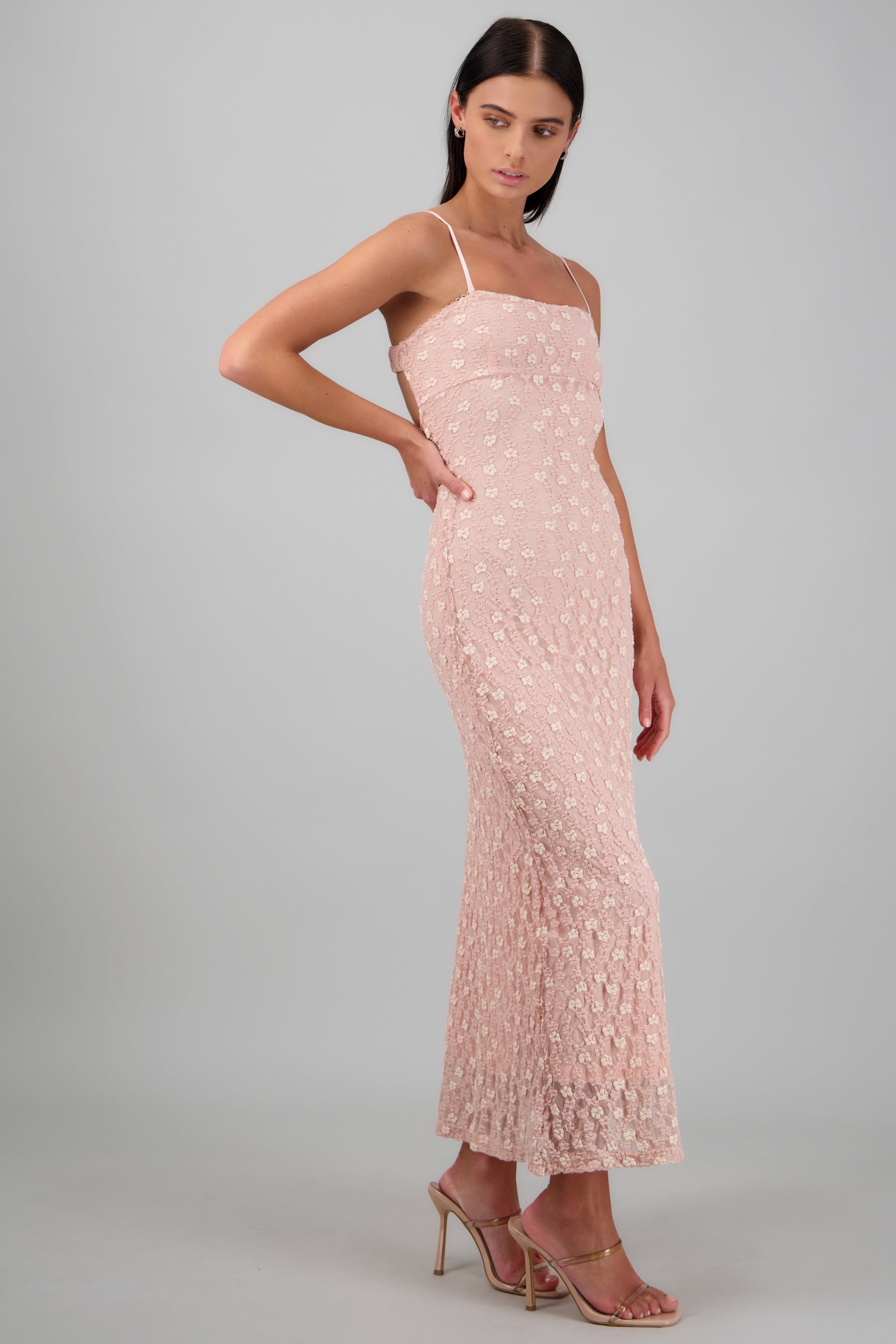 Vestido maxi  detalle espalda ROSA PASTEL