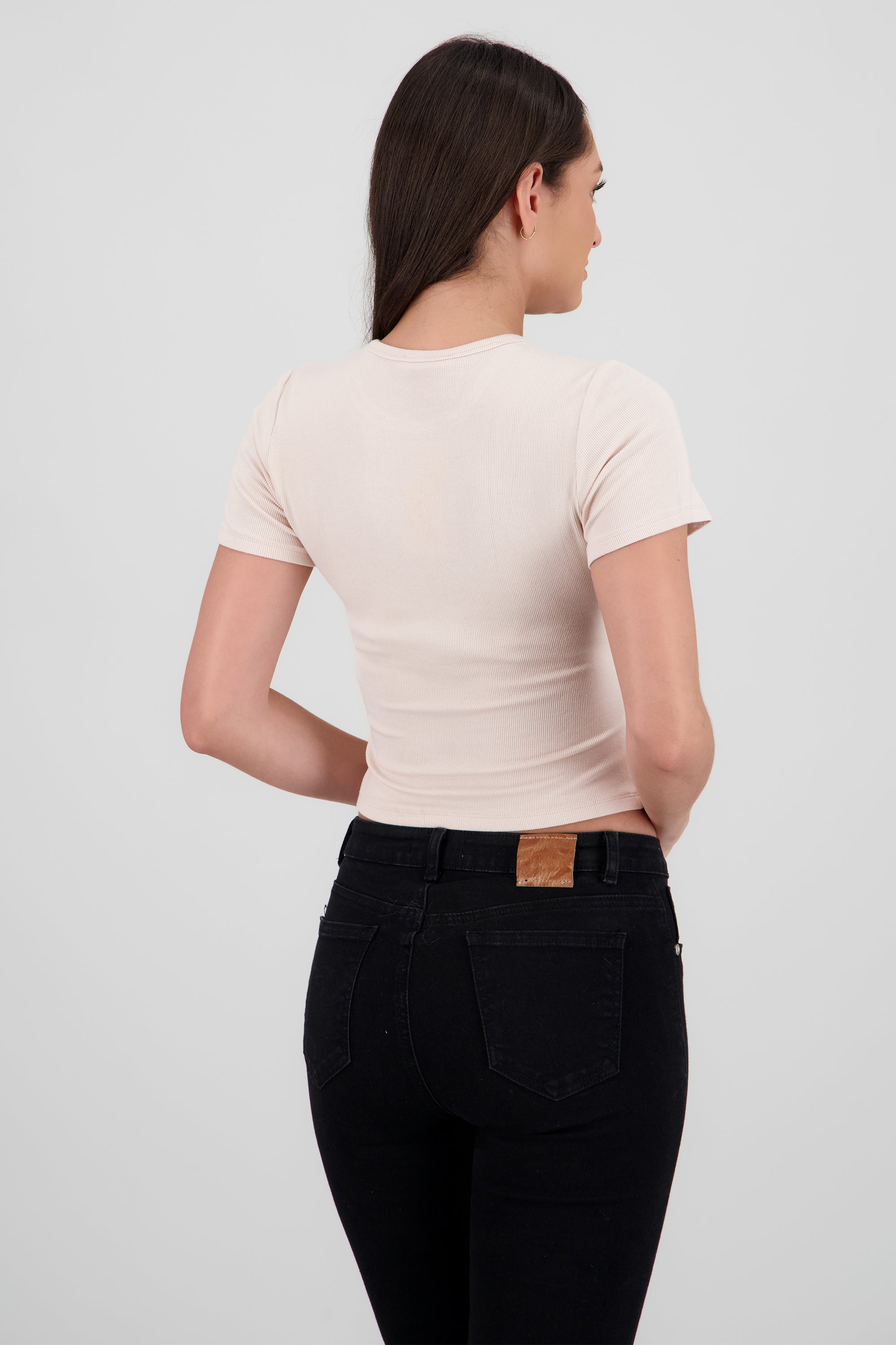 Top rib manga corta CREMA