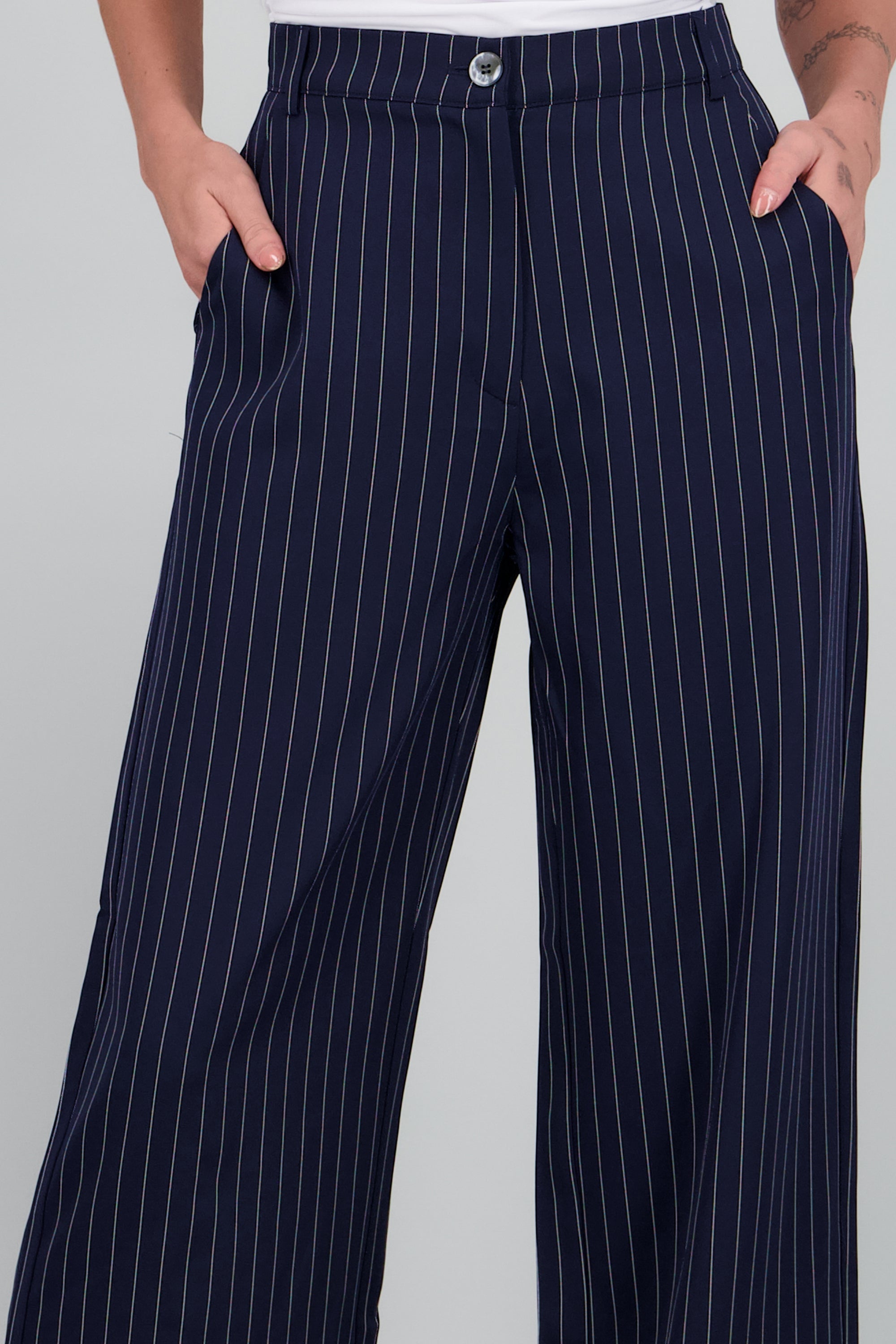 Pantalon recto de rayas MARINO COMBO