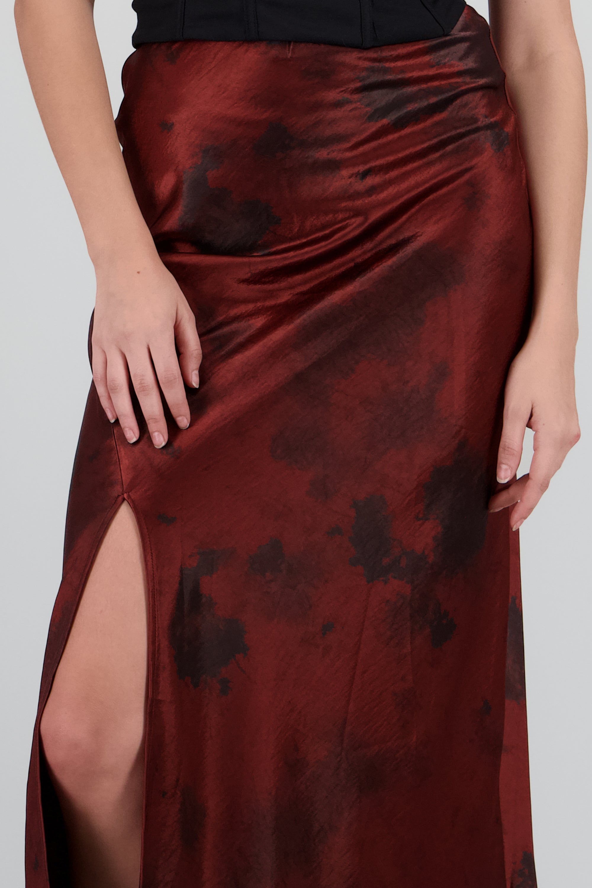 FALDA MIDI ESTAMPADA VINO COMBO
