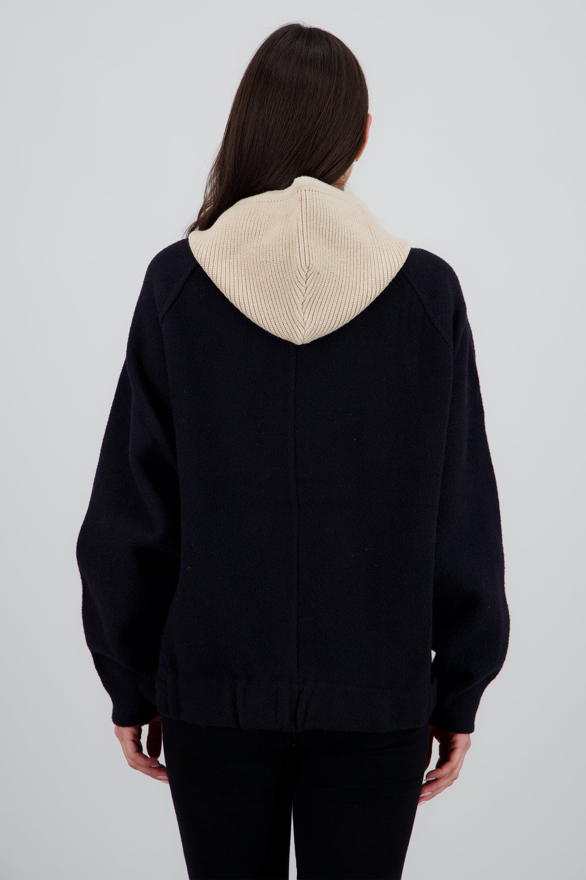 CARDIGAN LARGO GORRO NEGRO