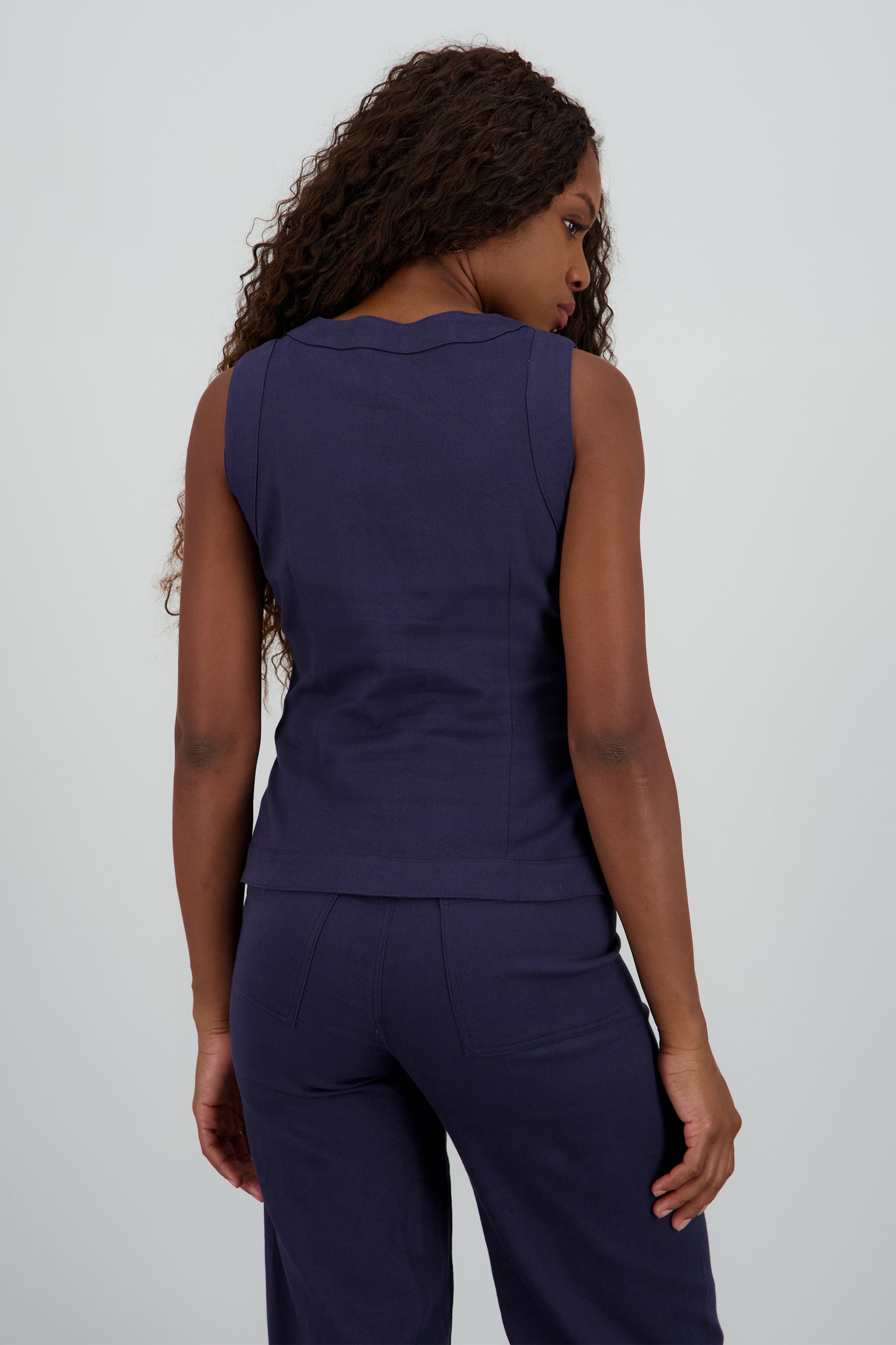 TOP S/M DET BOTONES MARINO