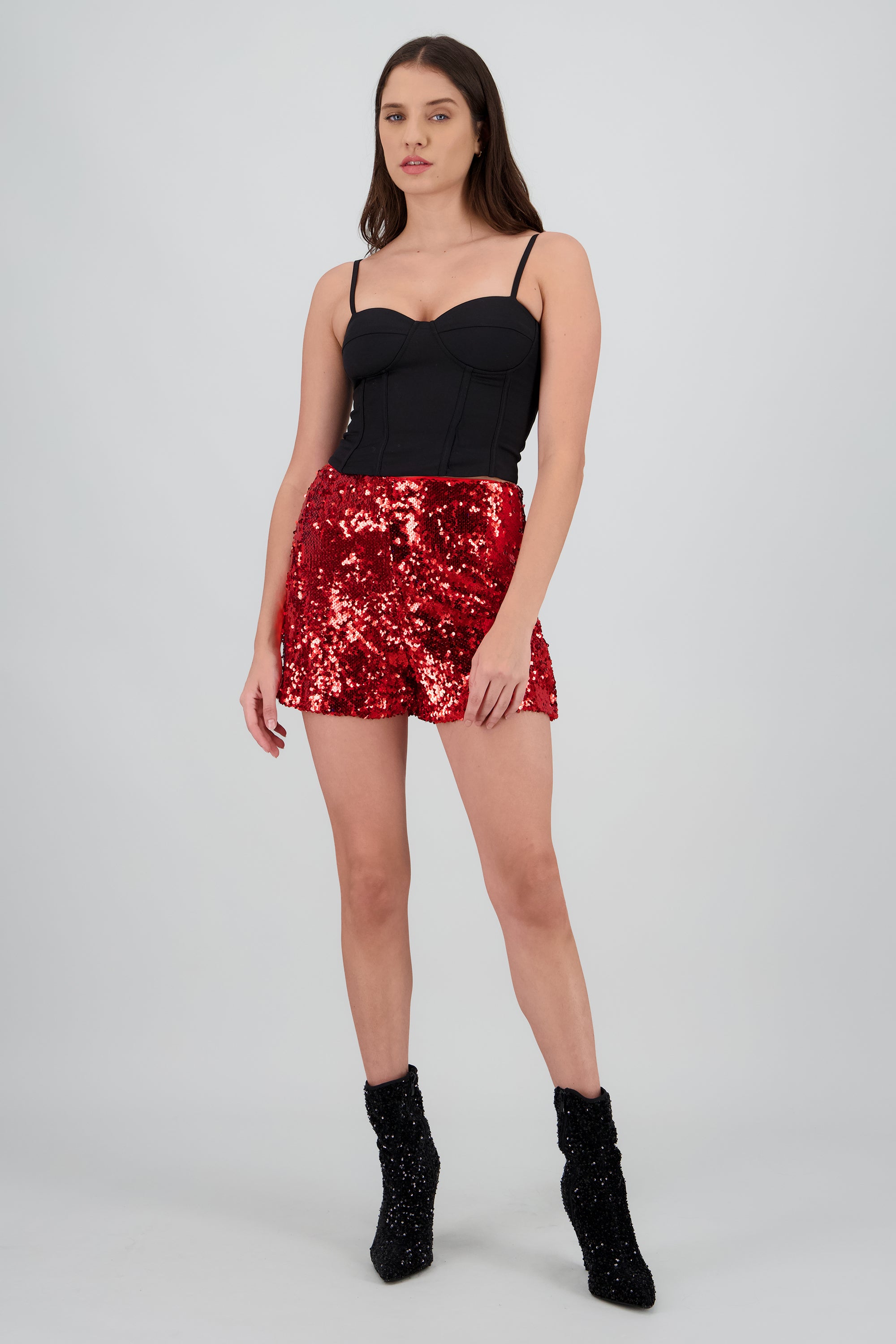SHORTS MINI LENTEJUELAS ROJO