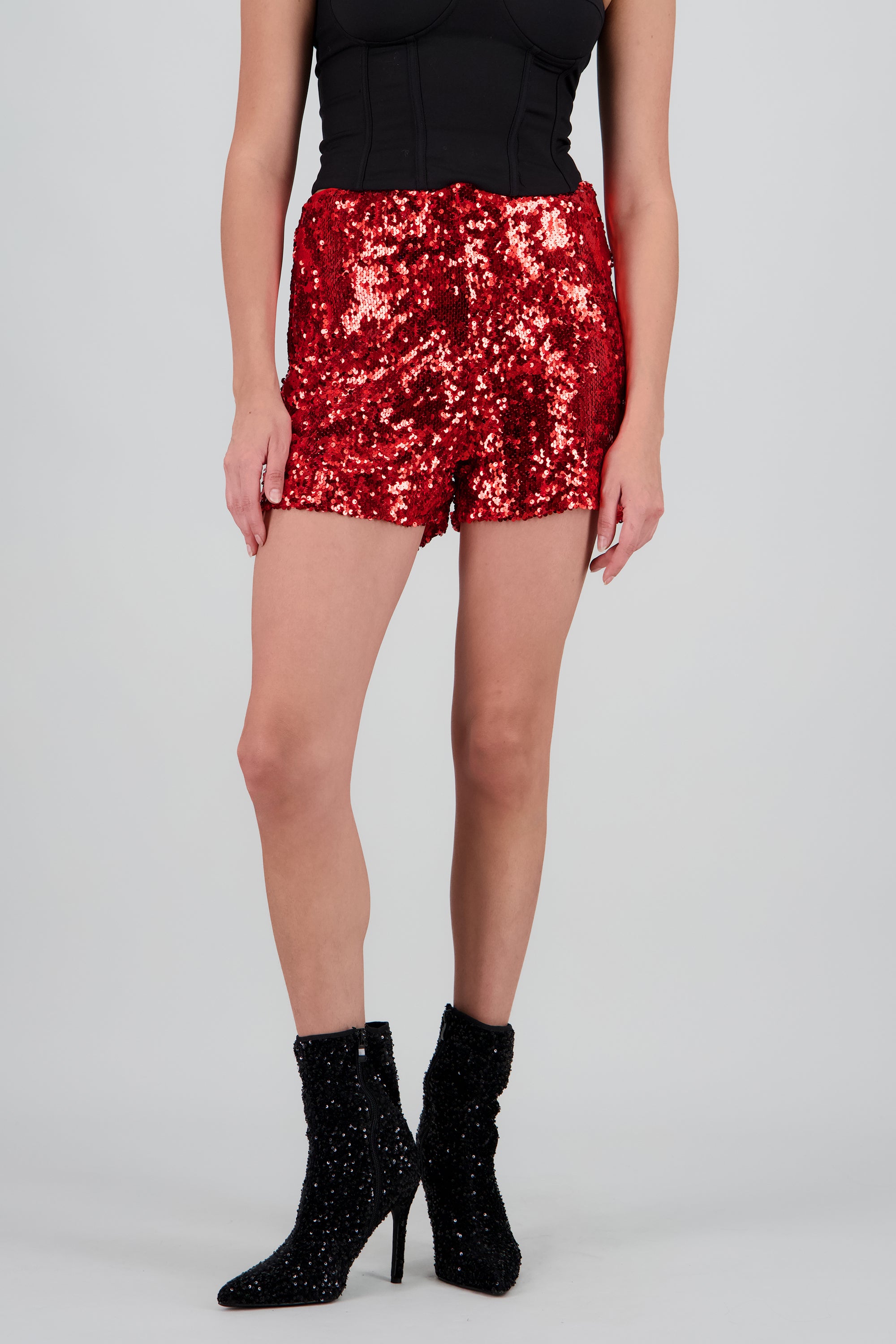 SHORTS MINI LENTEJUELAS ROJO