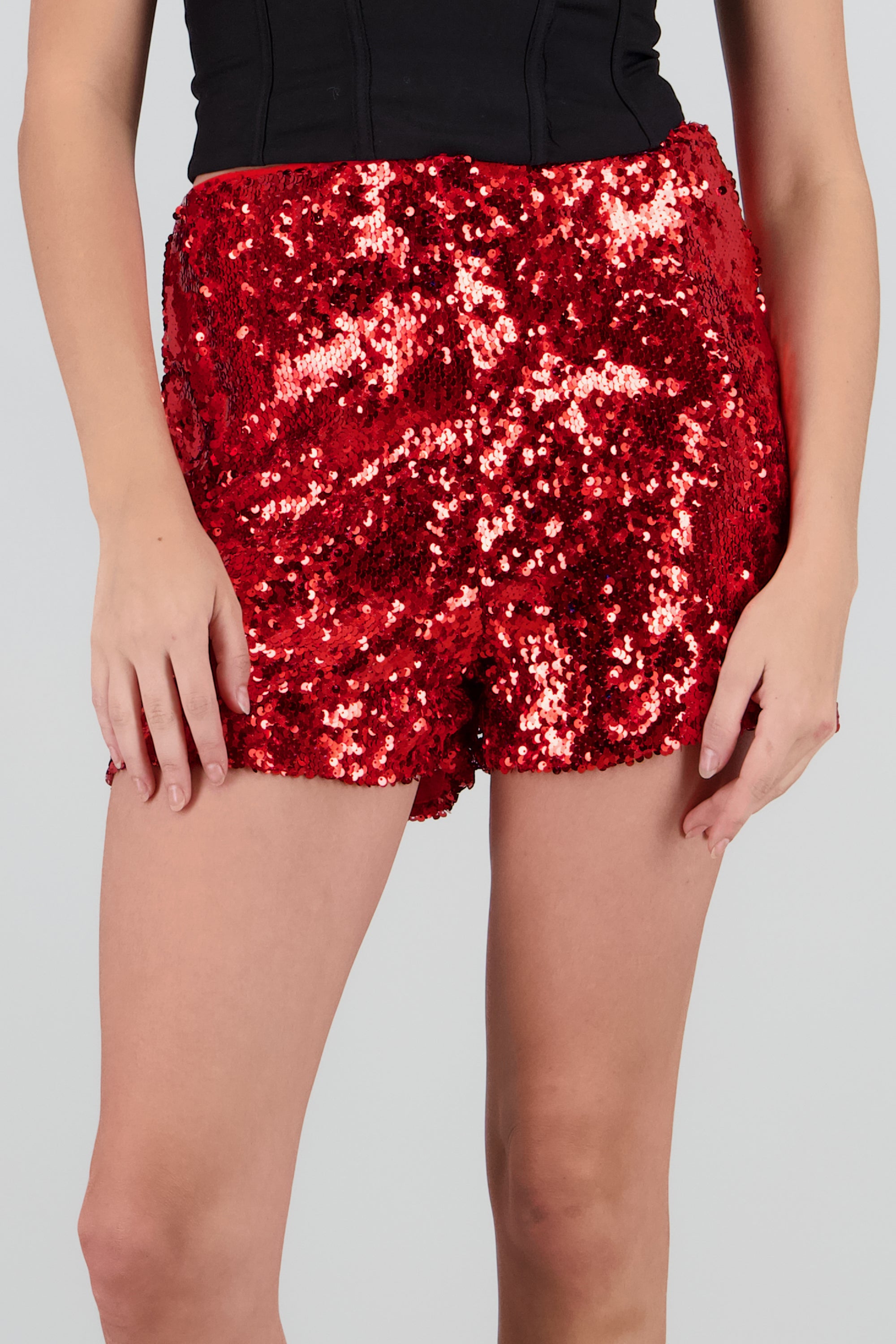 SHORTS MINI LENTEJUELAS ROJO
