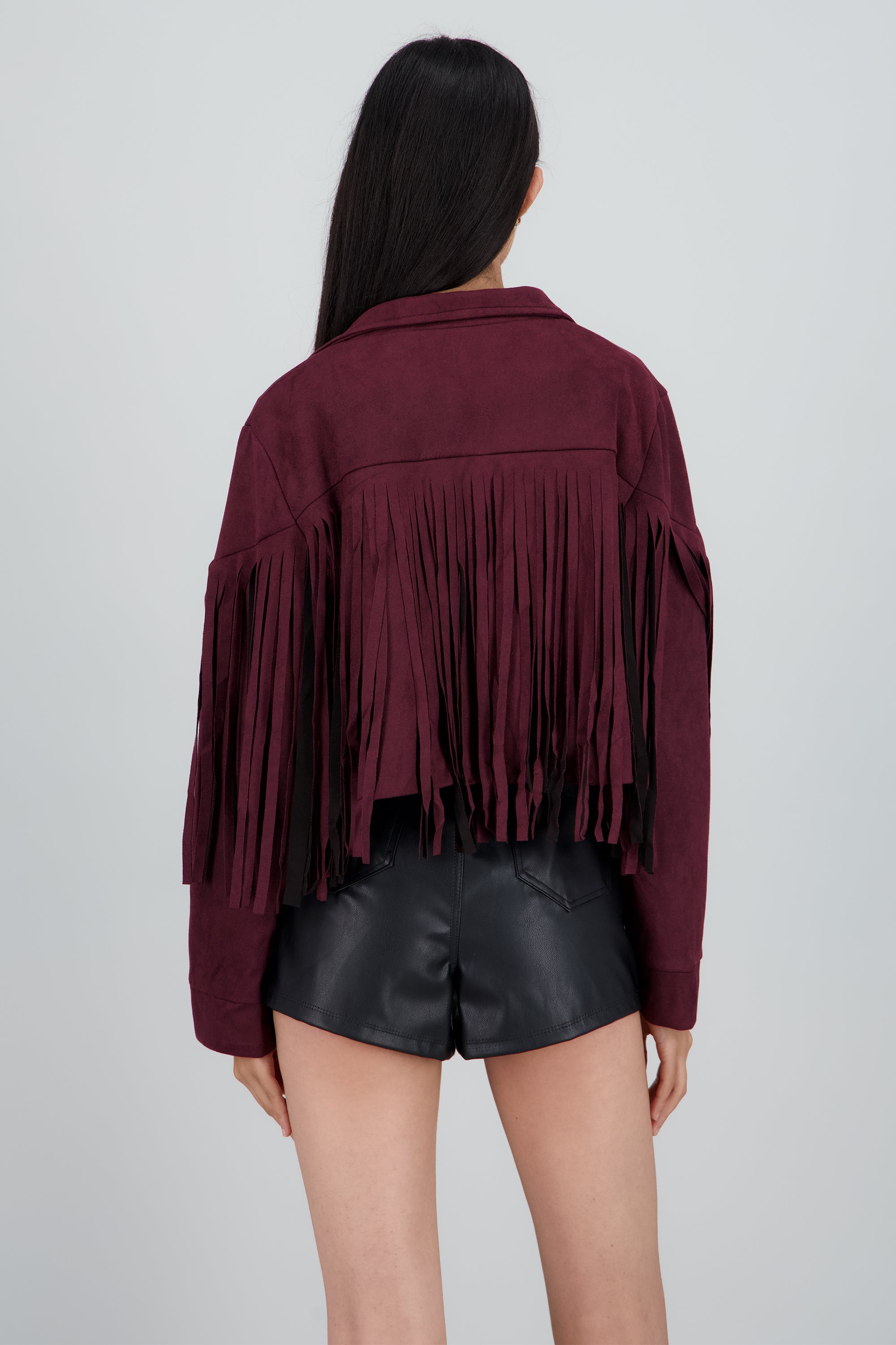 CHAMARRA SUEDE DET FLECOS CIRUELA