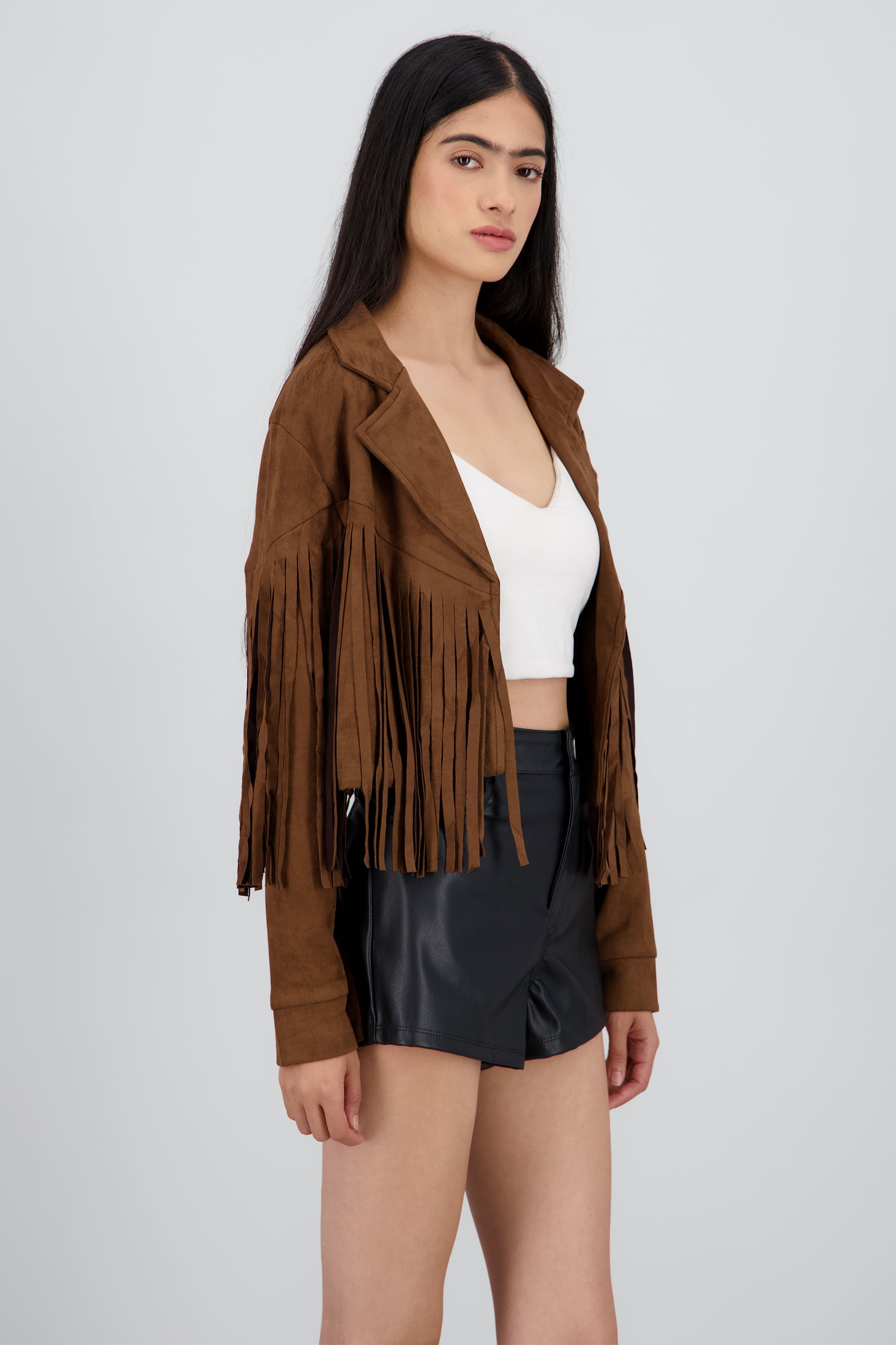 CHAMARRA SUEDE DET FLECOS CAFE