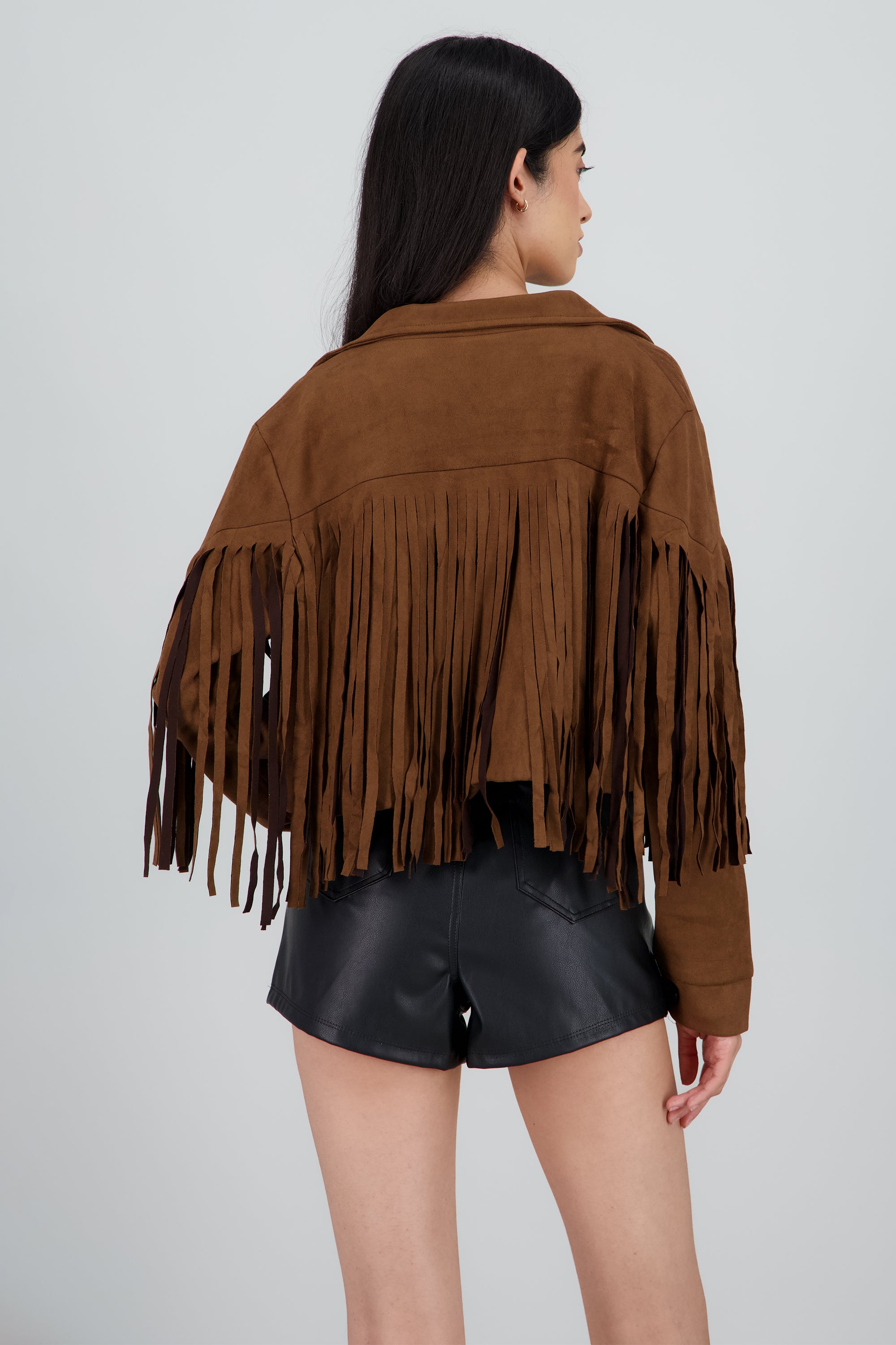 CHAMARRA SUEDE DET FLECOS CAFE