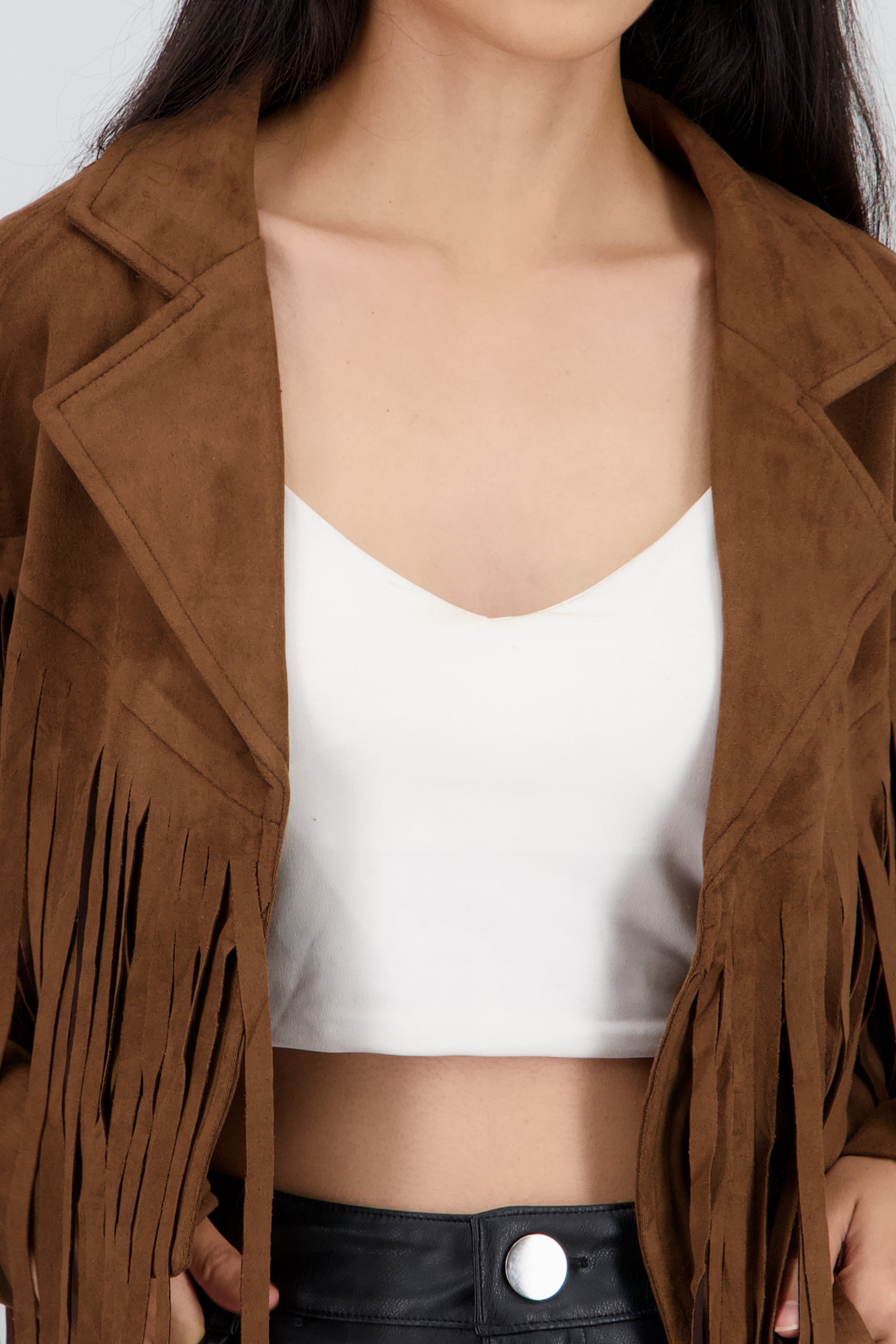 CHAMARRA SUEDE DET FLECOS CAFE