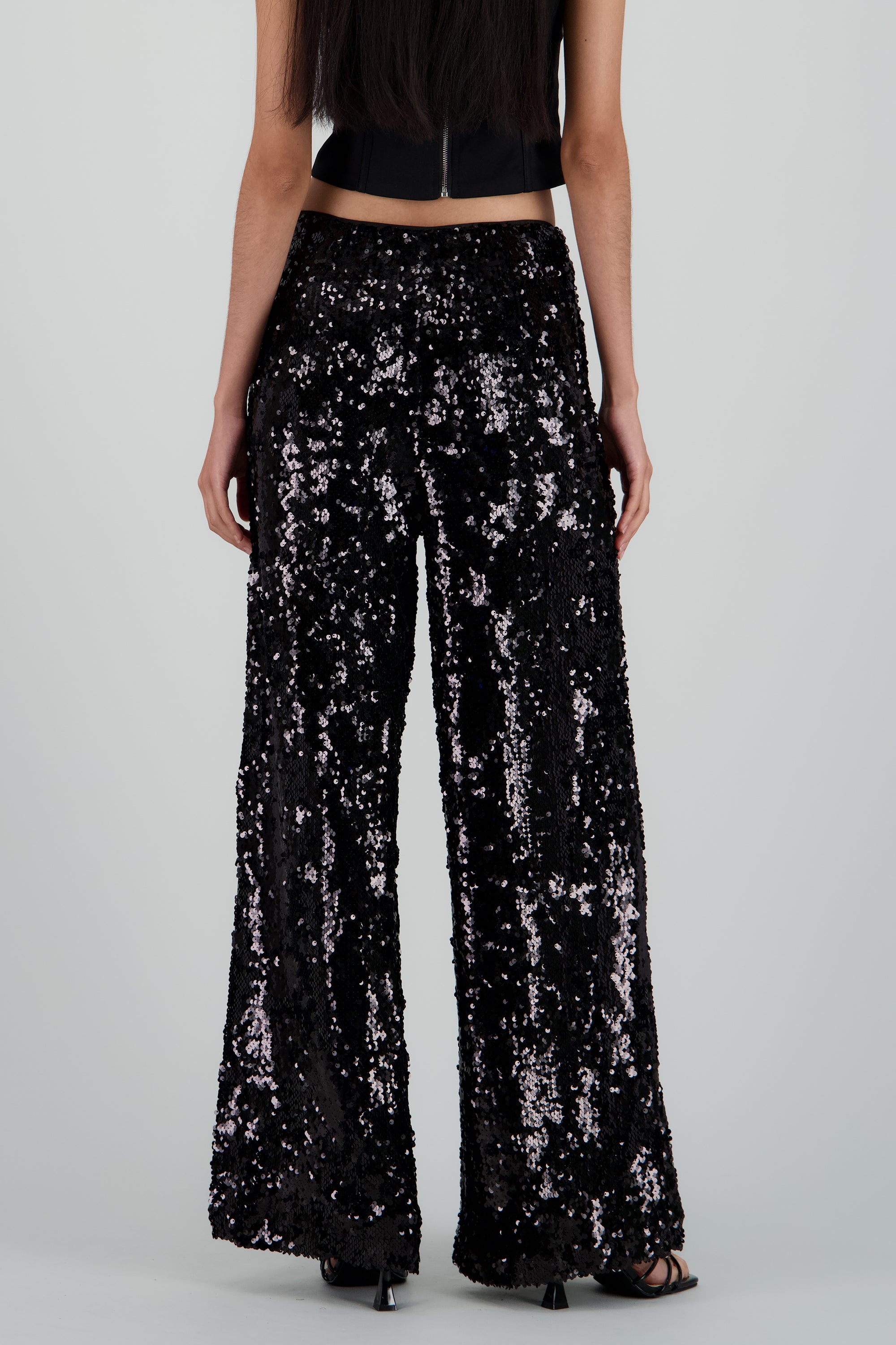 PANTALON AMPLIO LENTEJUELAS NEGRO