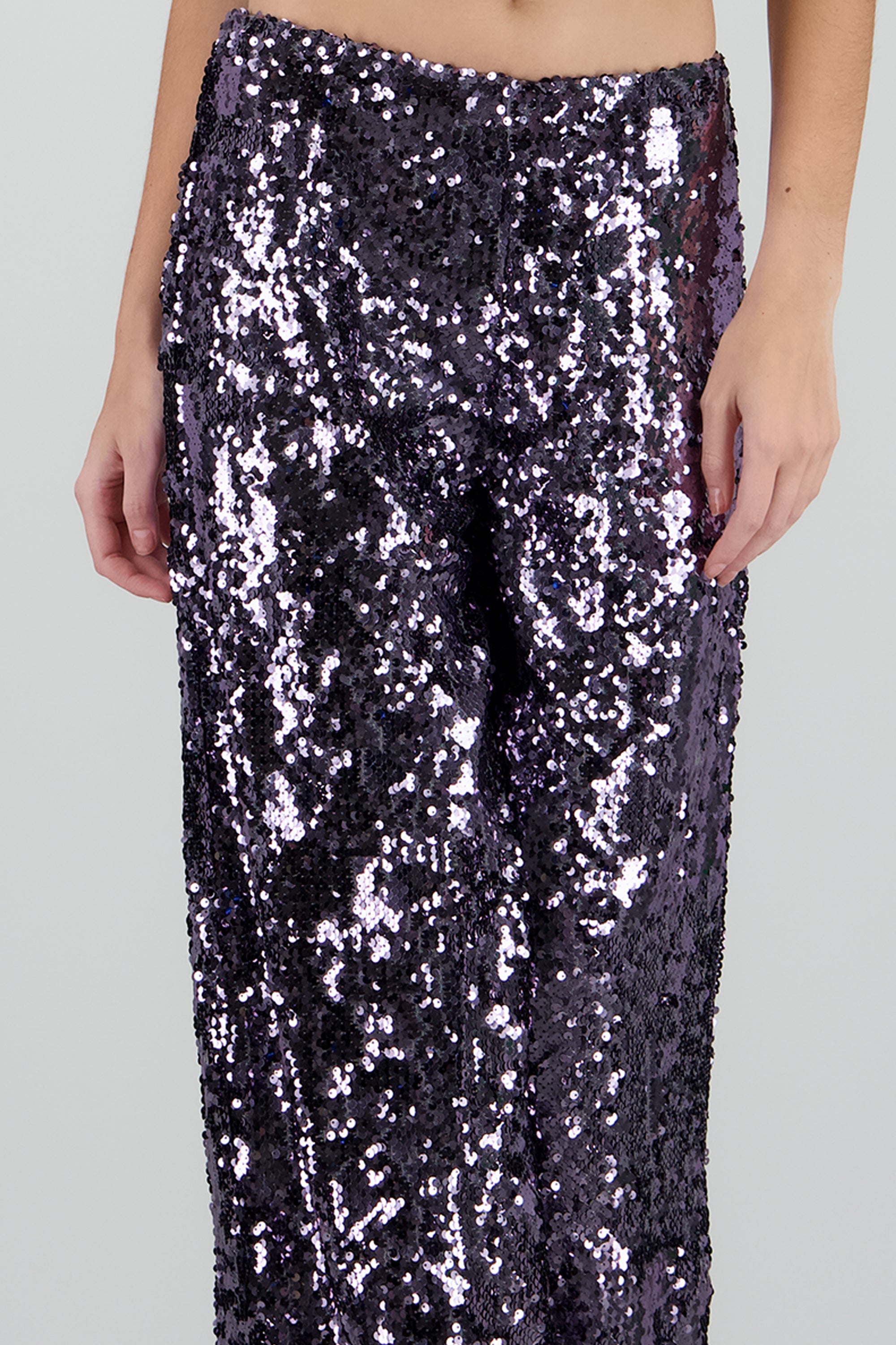 PANTALON AMPLIO LENTEJUELAS GRIS