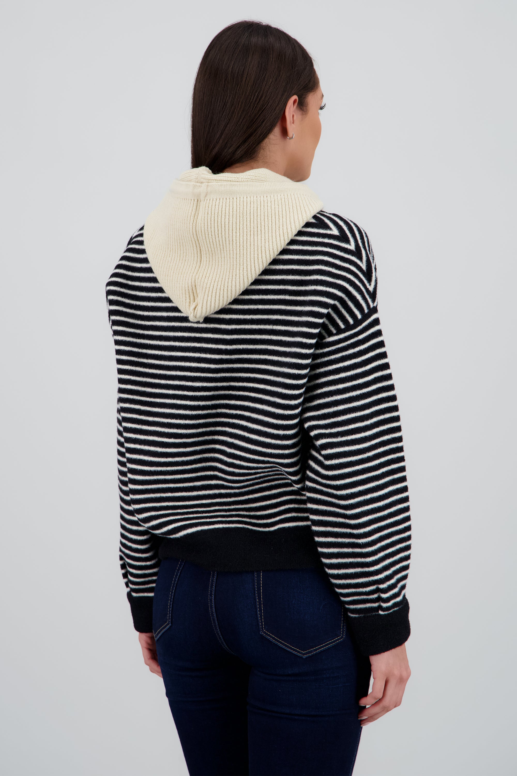 Cardigan rayas detalle contraste bolsas NEGRO COMBO