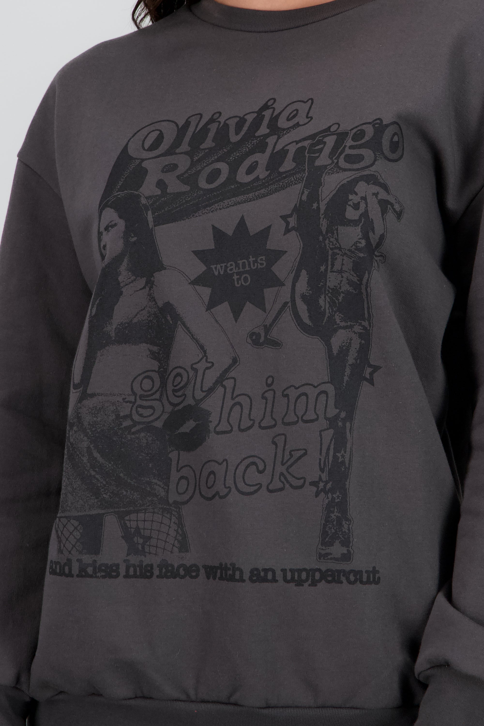 Sudadera Olivia Rodrigo get him back GRIS OBSCURO