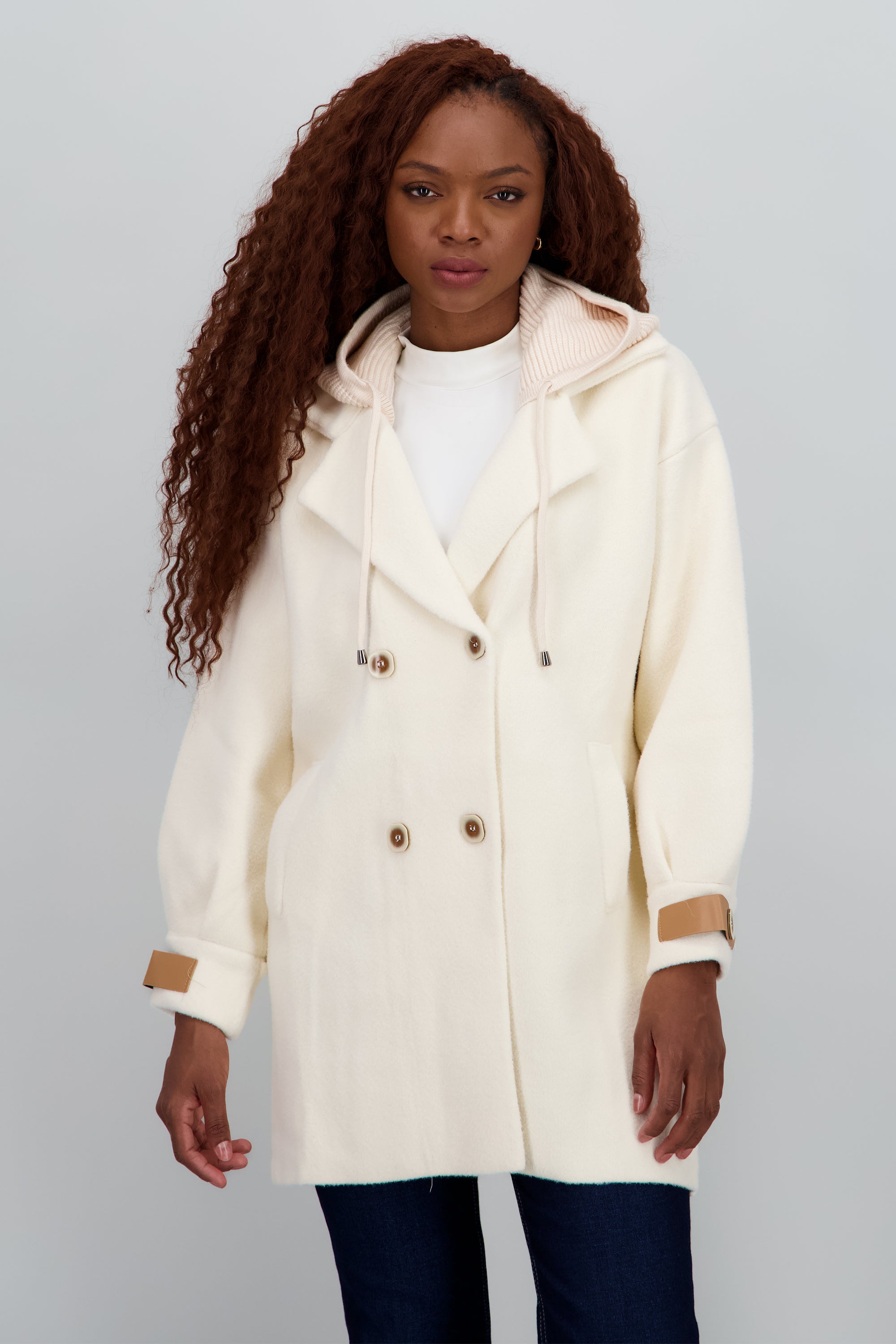 Cardigan largo con bolsas detalle gorro BEIGE