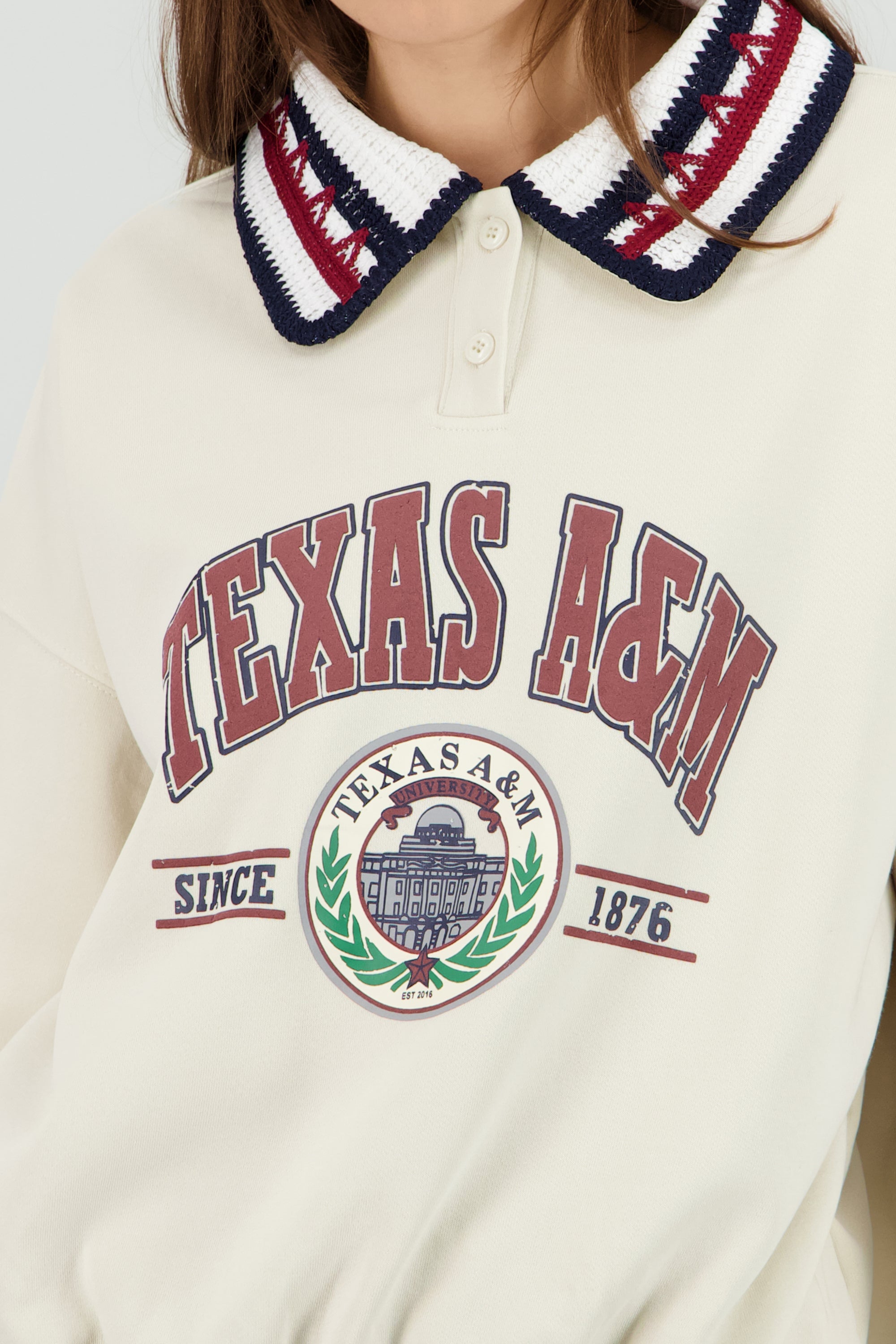 Sudadera polo estampado texas BEIGE