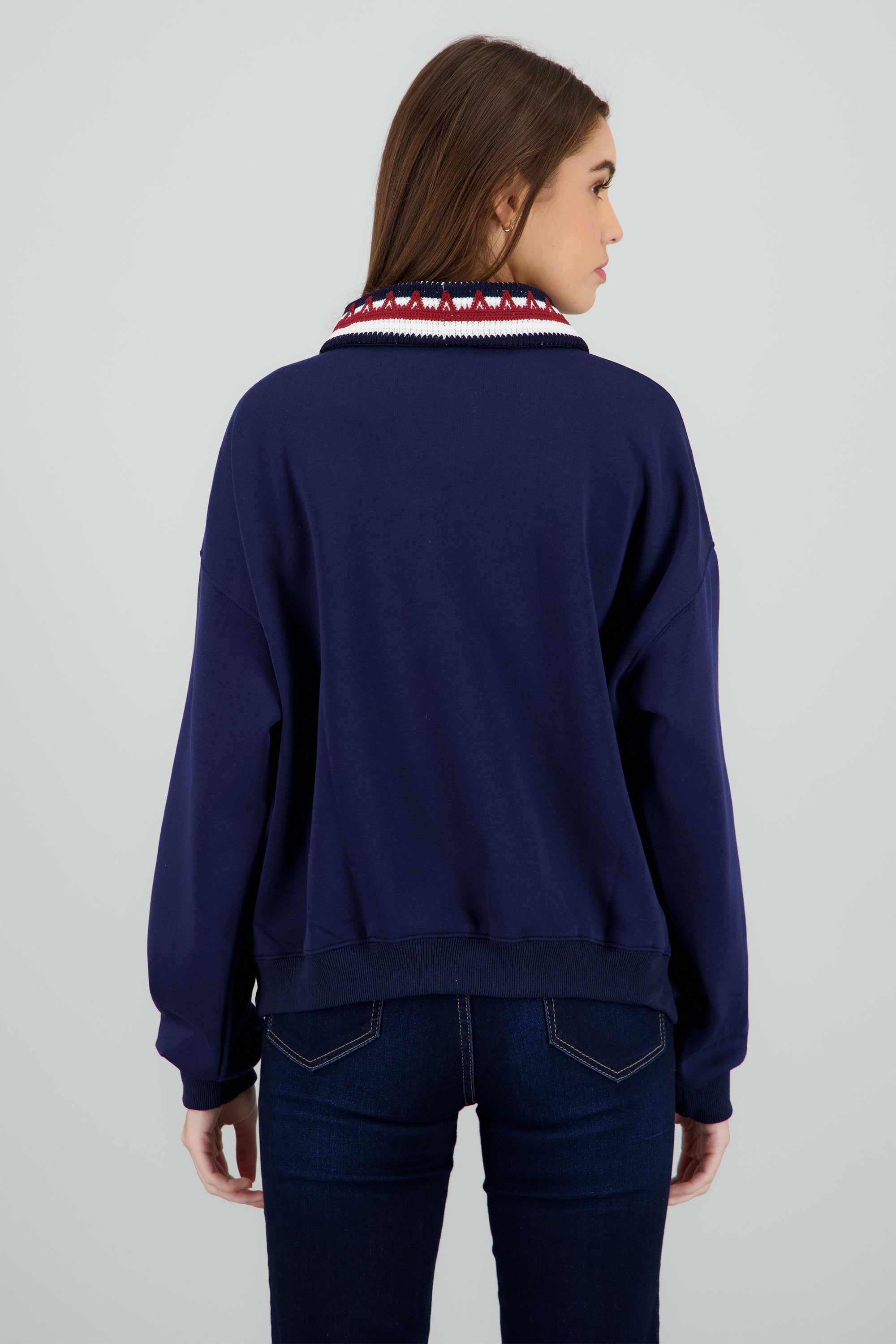 Sudadera polo estampado texas MARINO