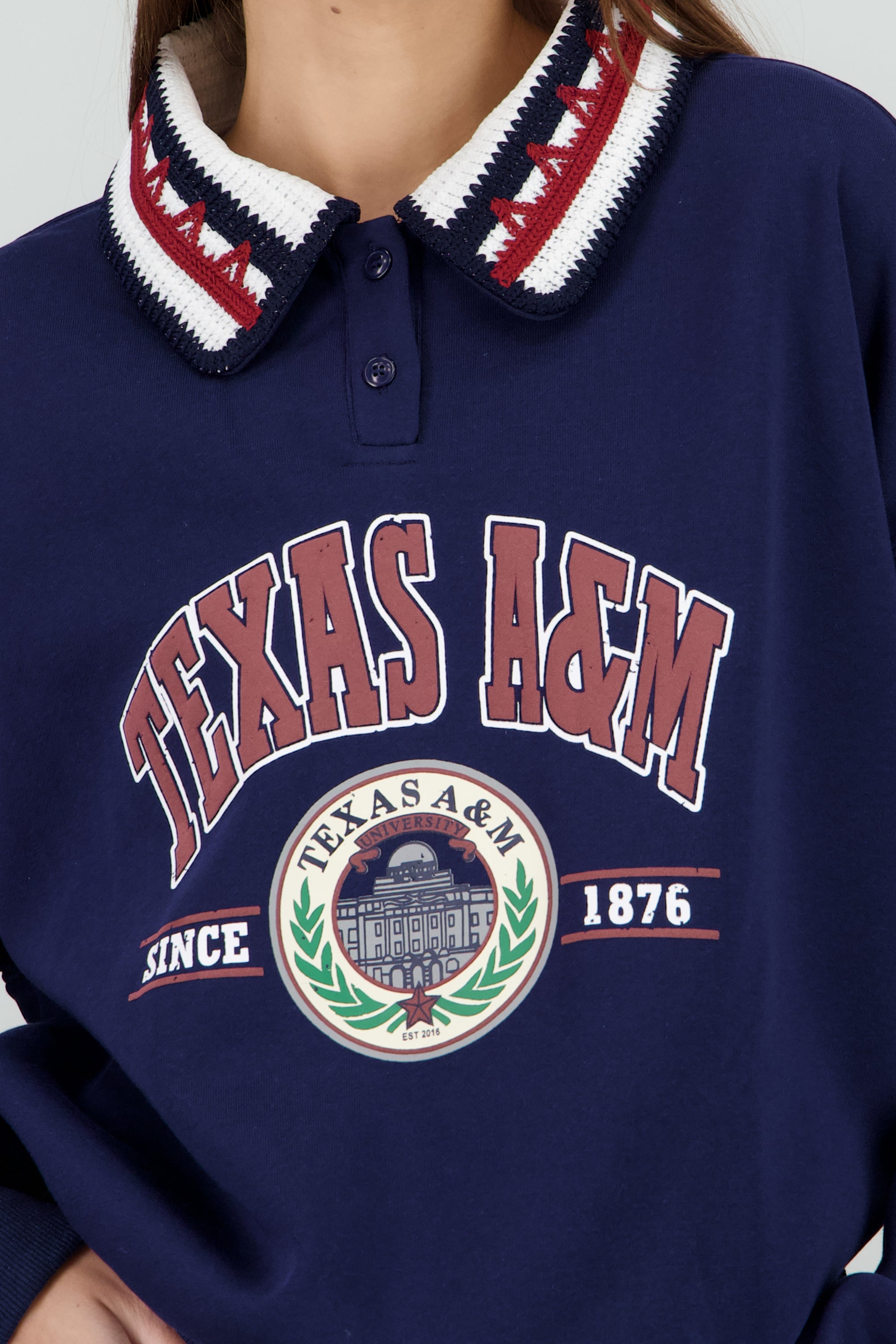 Sudadera polo estampado texas MARINO