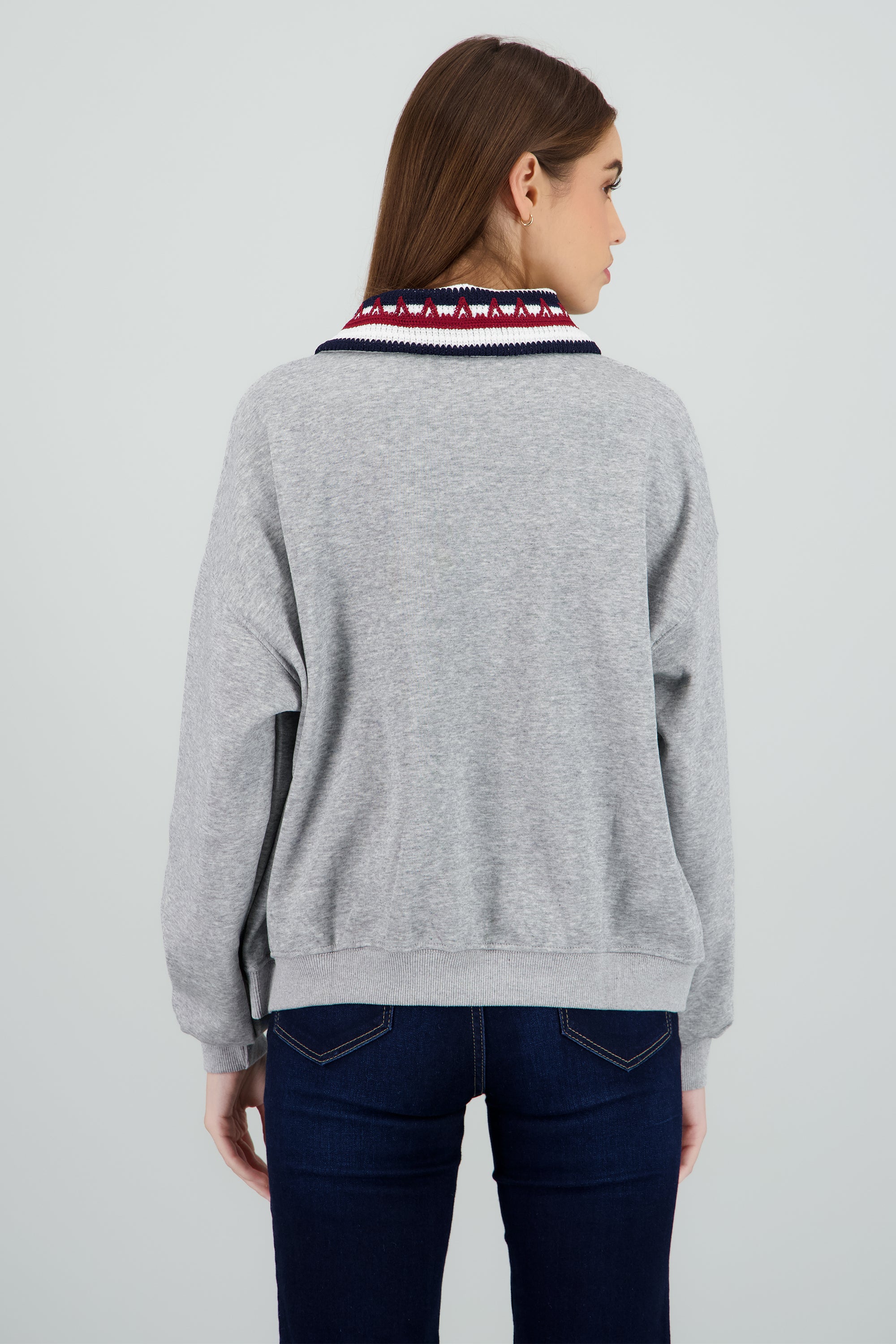 Sudadera polo estampado texas GRIS