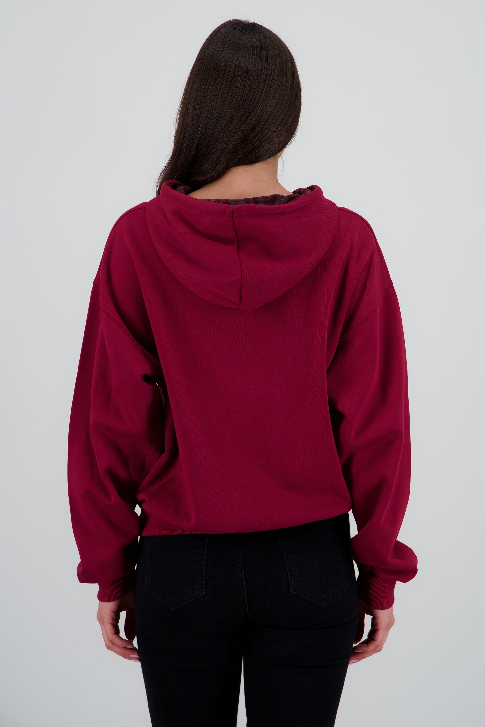 Sudadera con gorro estampado cherry CIRUELA