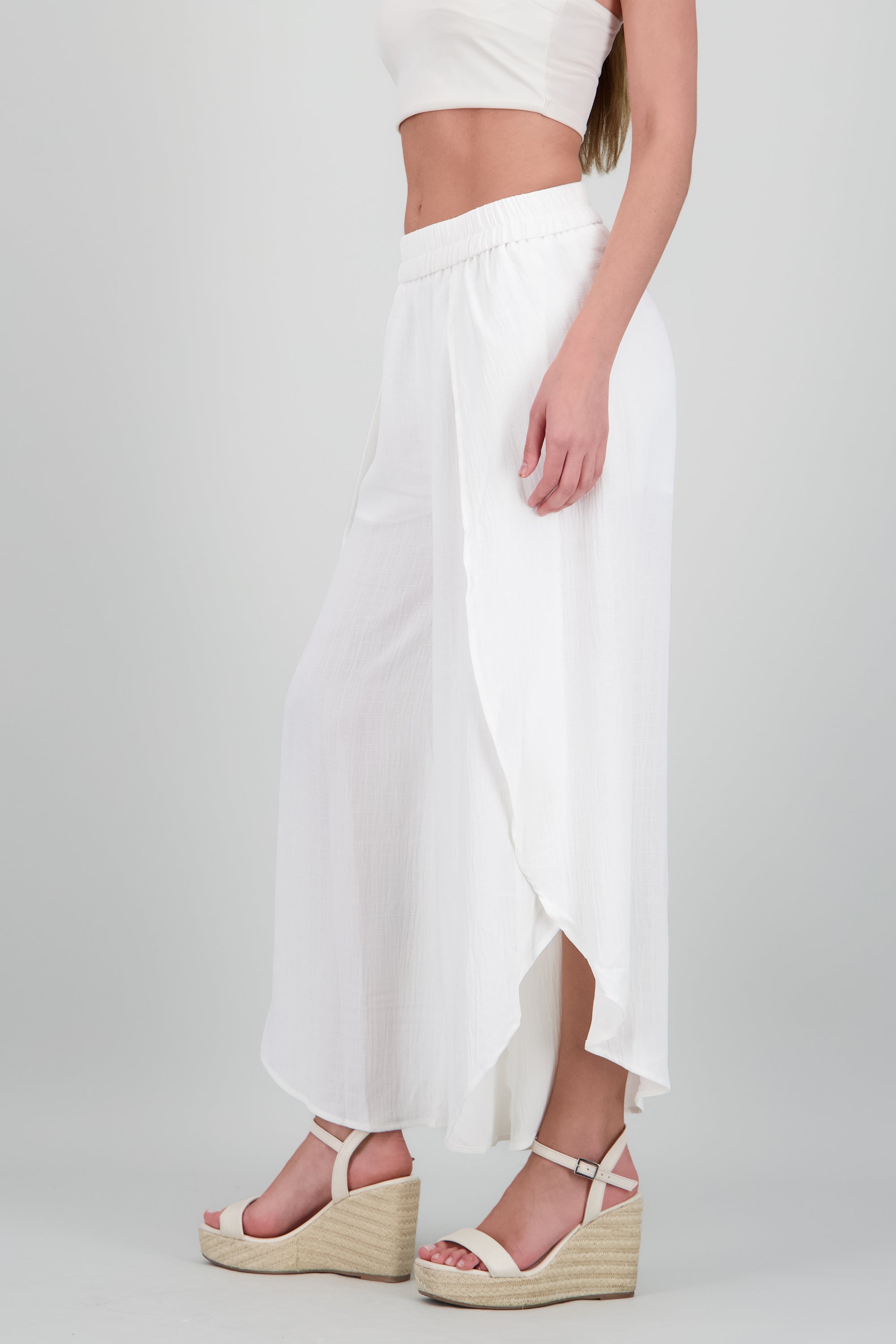 Pantalon fluido abertura pierna BLANCO