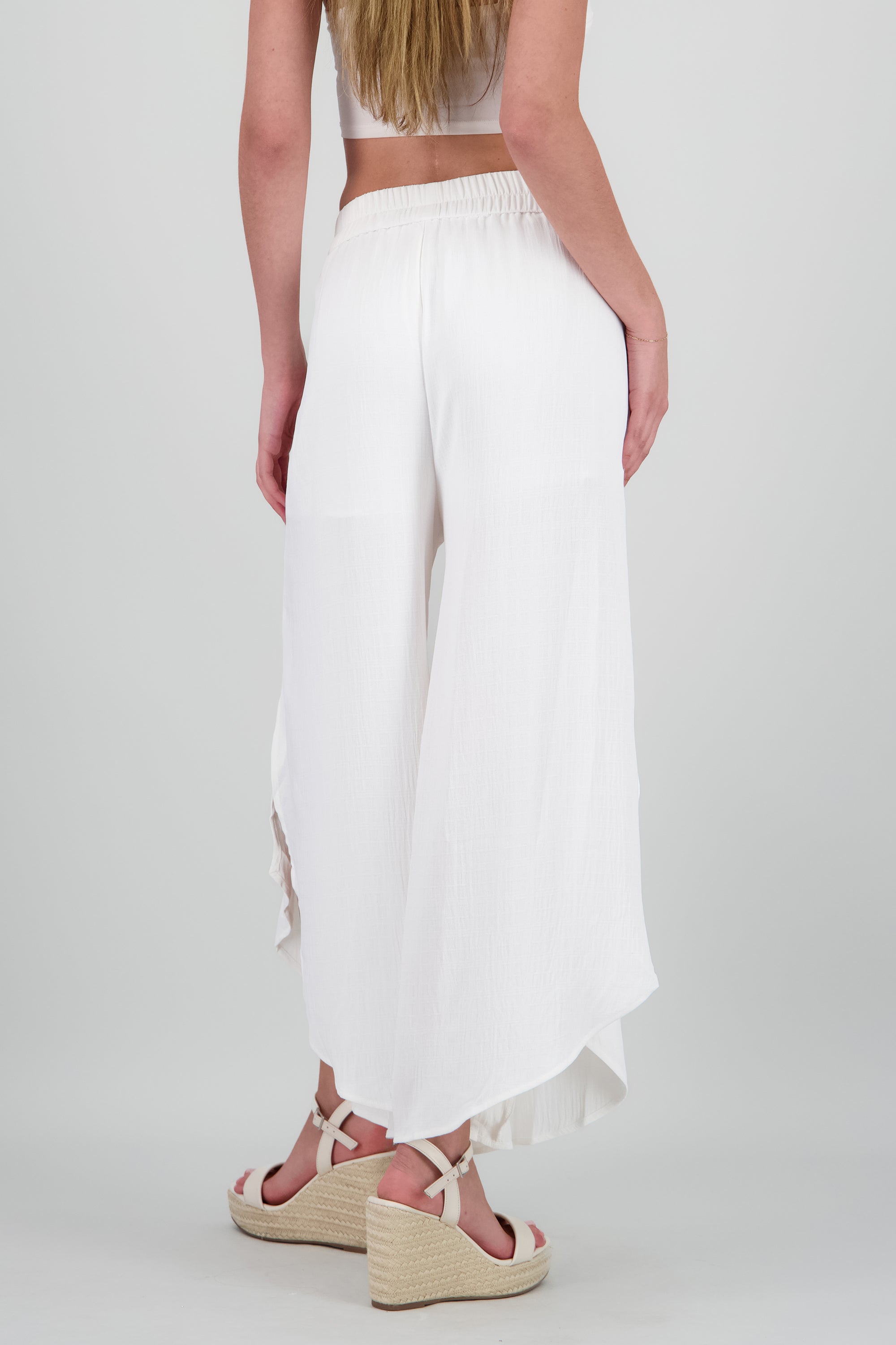 Pantalon fluido abertura pierna BLANCO