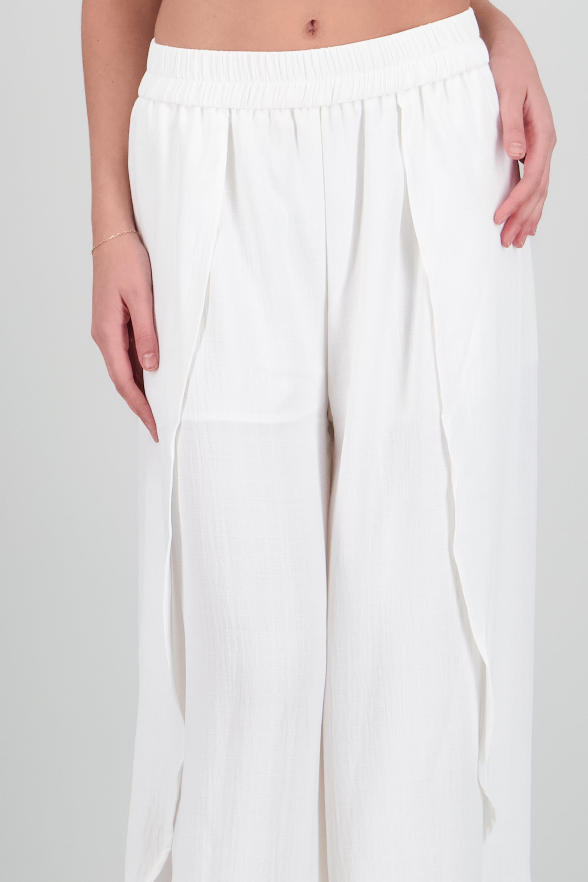Pantalon fluido abertura pierna BLANCO