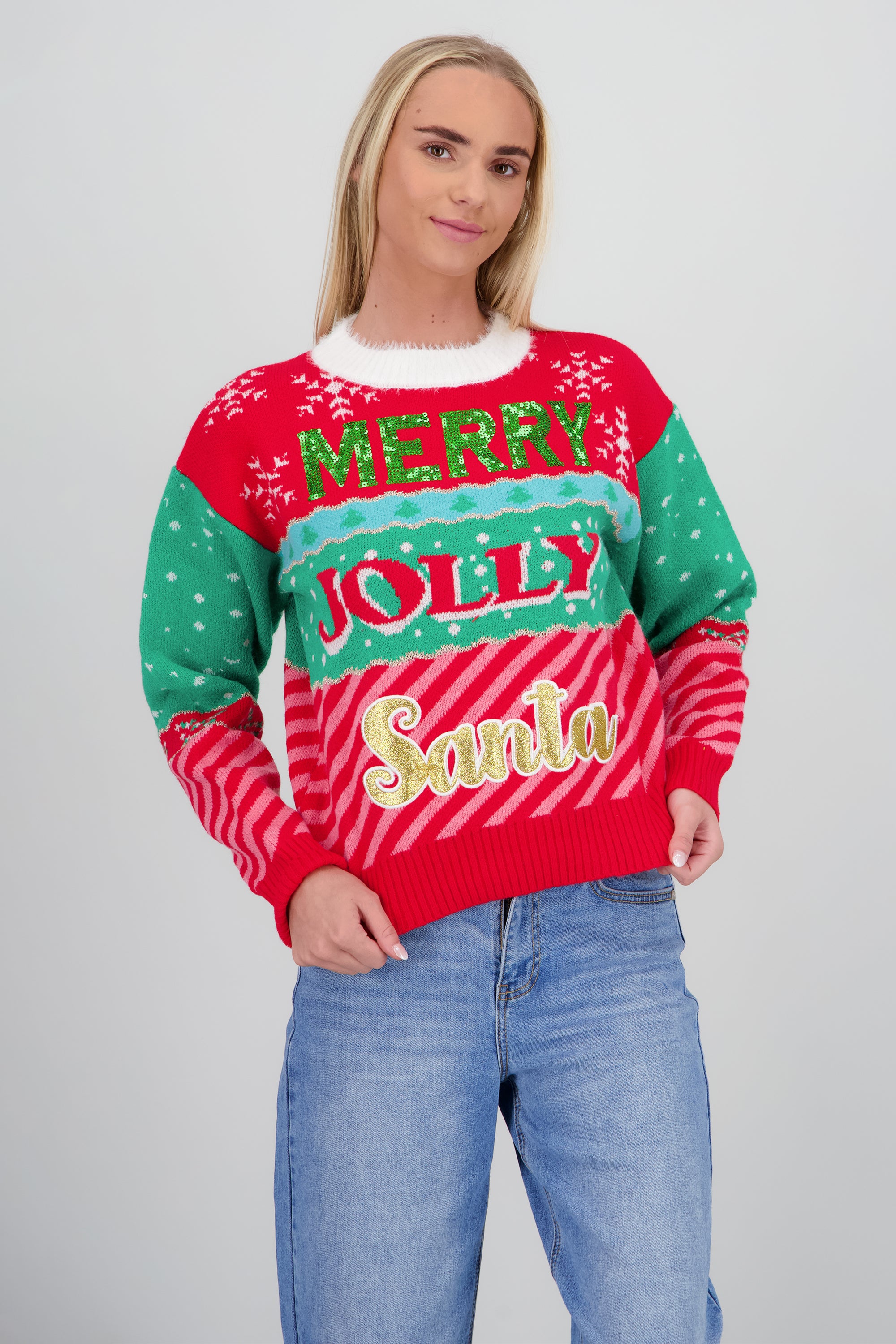 Sueter de navidad santa ROJO COMBO