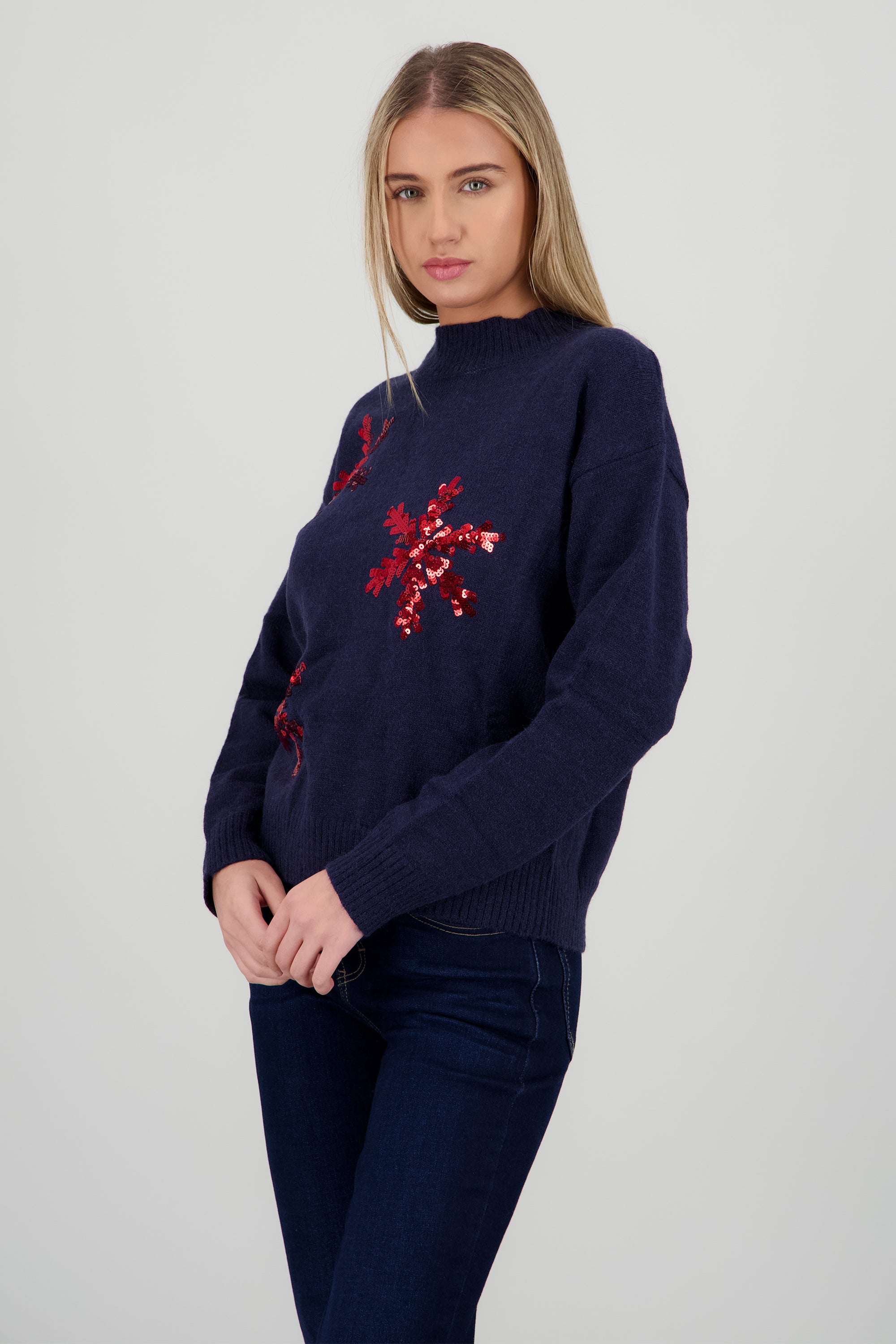 Sueter de navidad copos brillantes MARINO COMBO