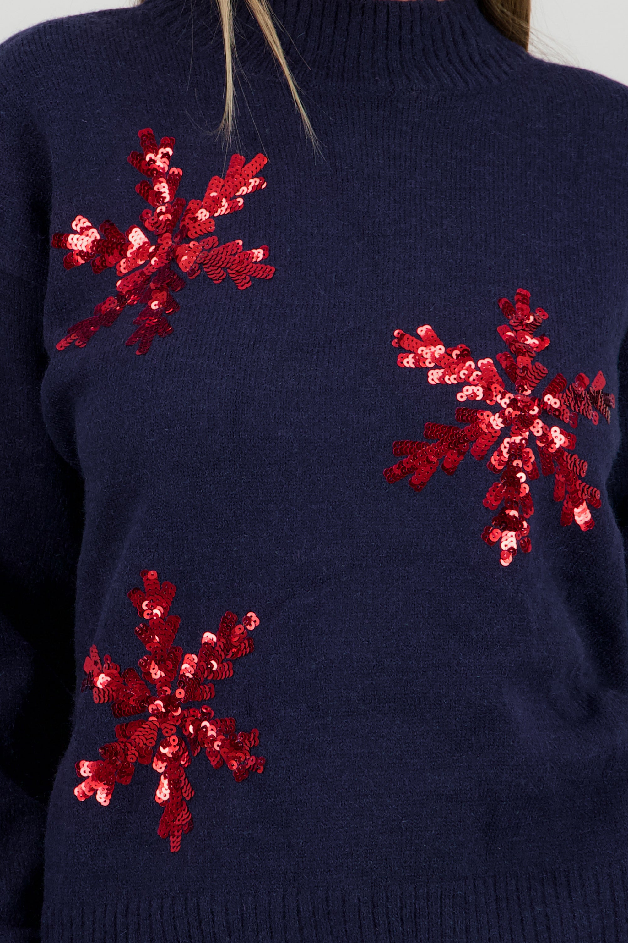 Sueter de navidad copos brillantes MARINO COMBO