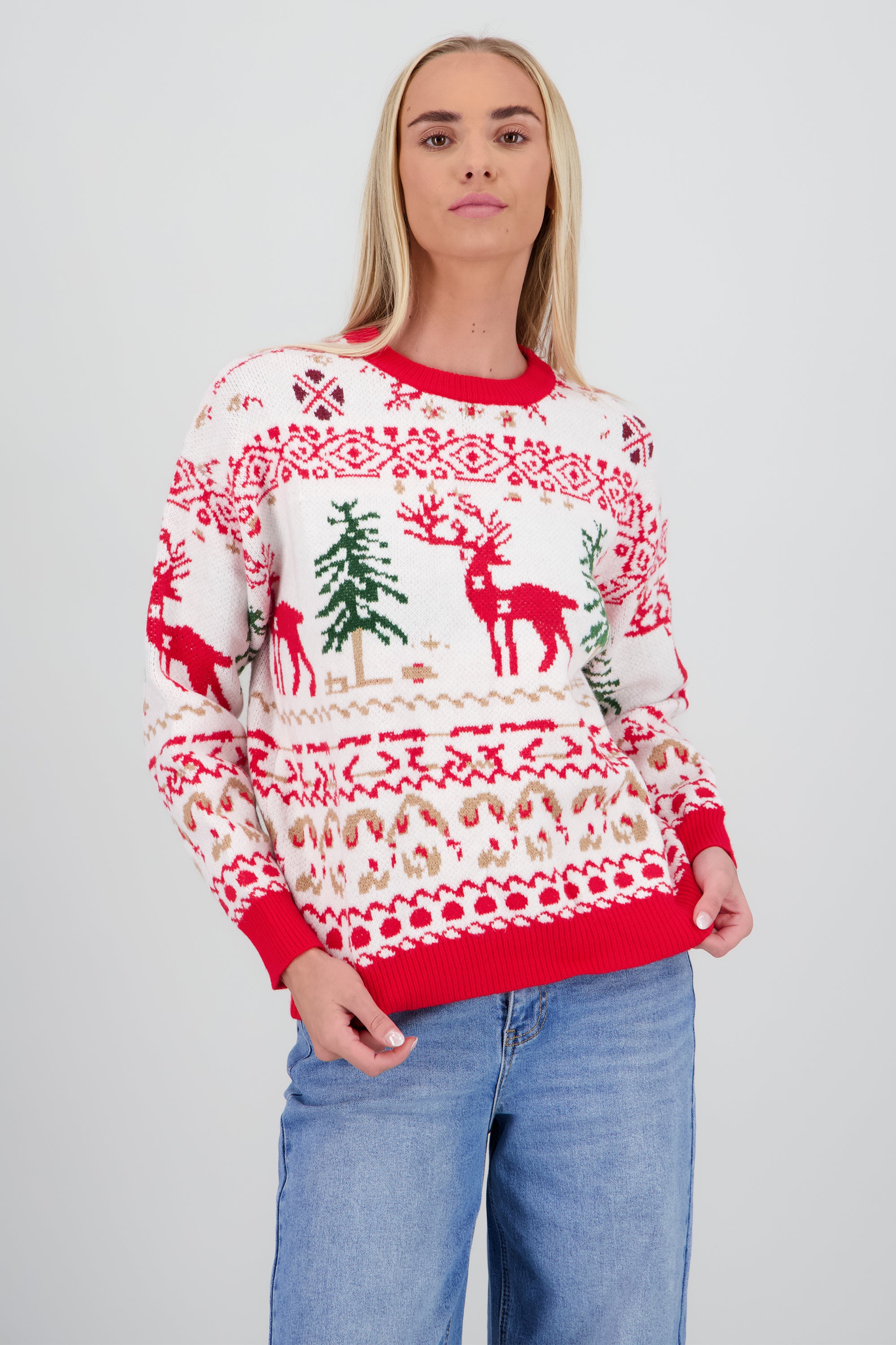 Sueter navidad renos ROJO COMBO