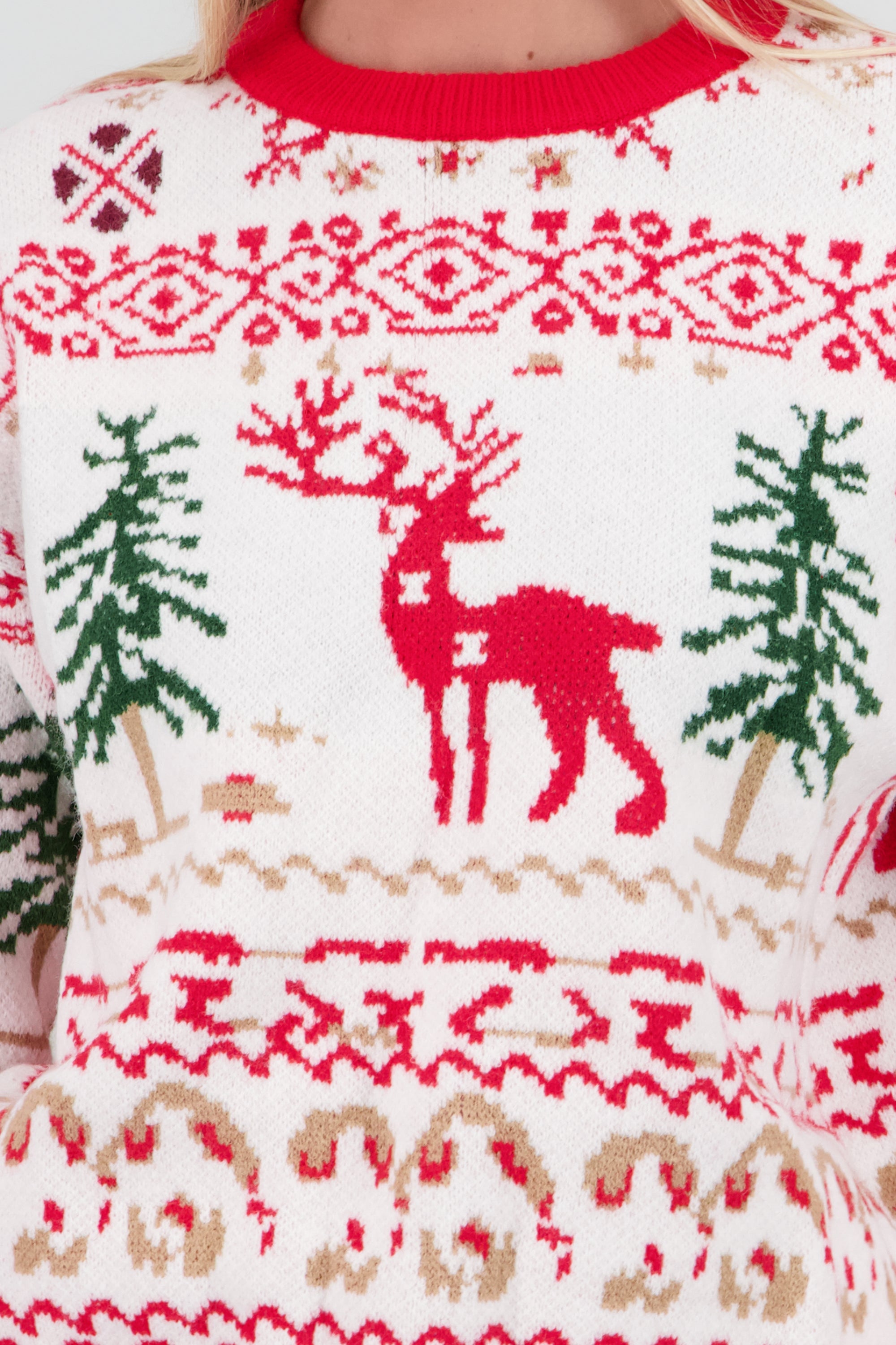 Sueter navidad renos ROJO COMBO