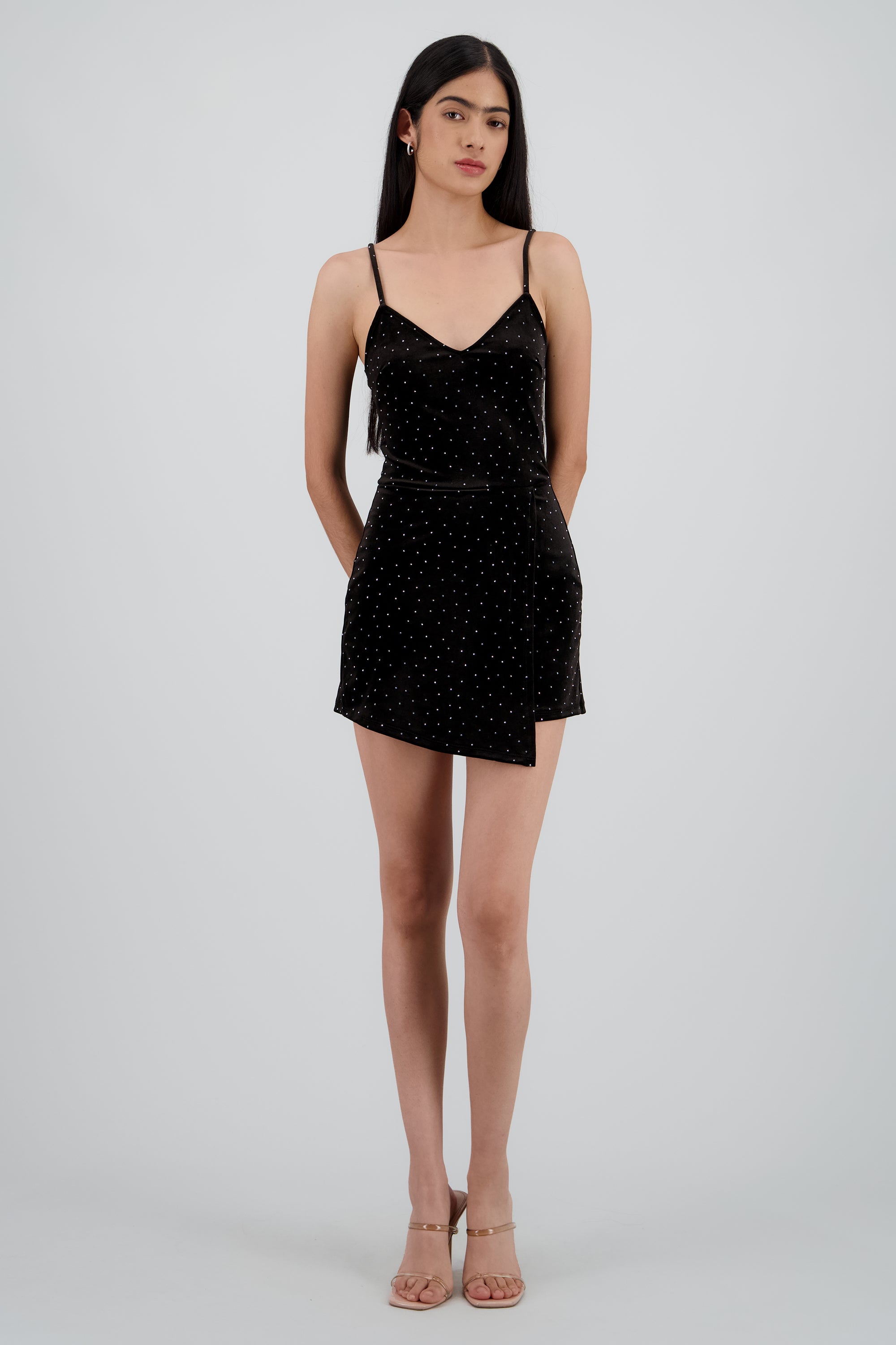 Romper de tirantes brillos NEGRO