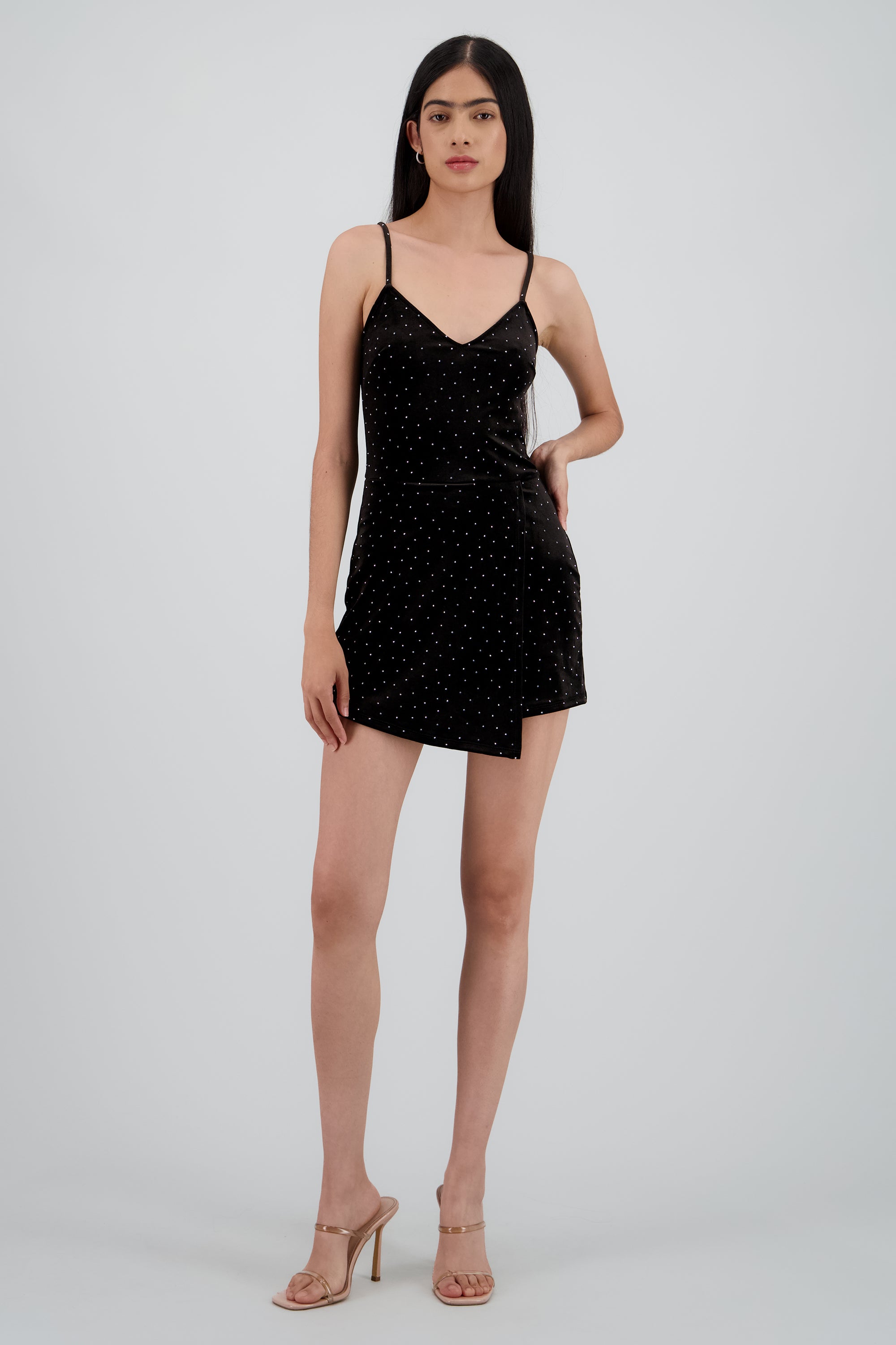 Romper de tirantes brillos NEGRO