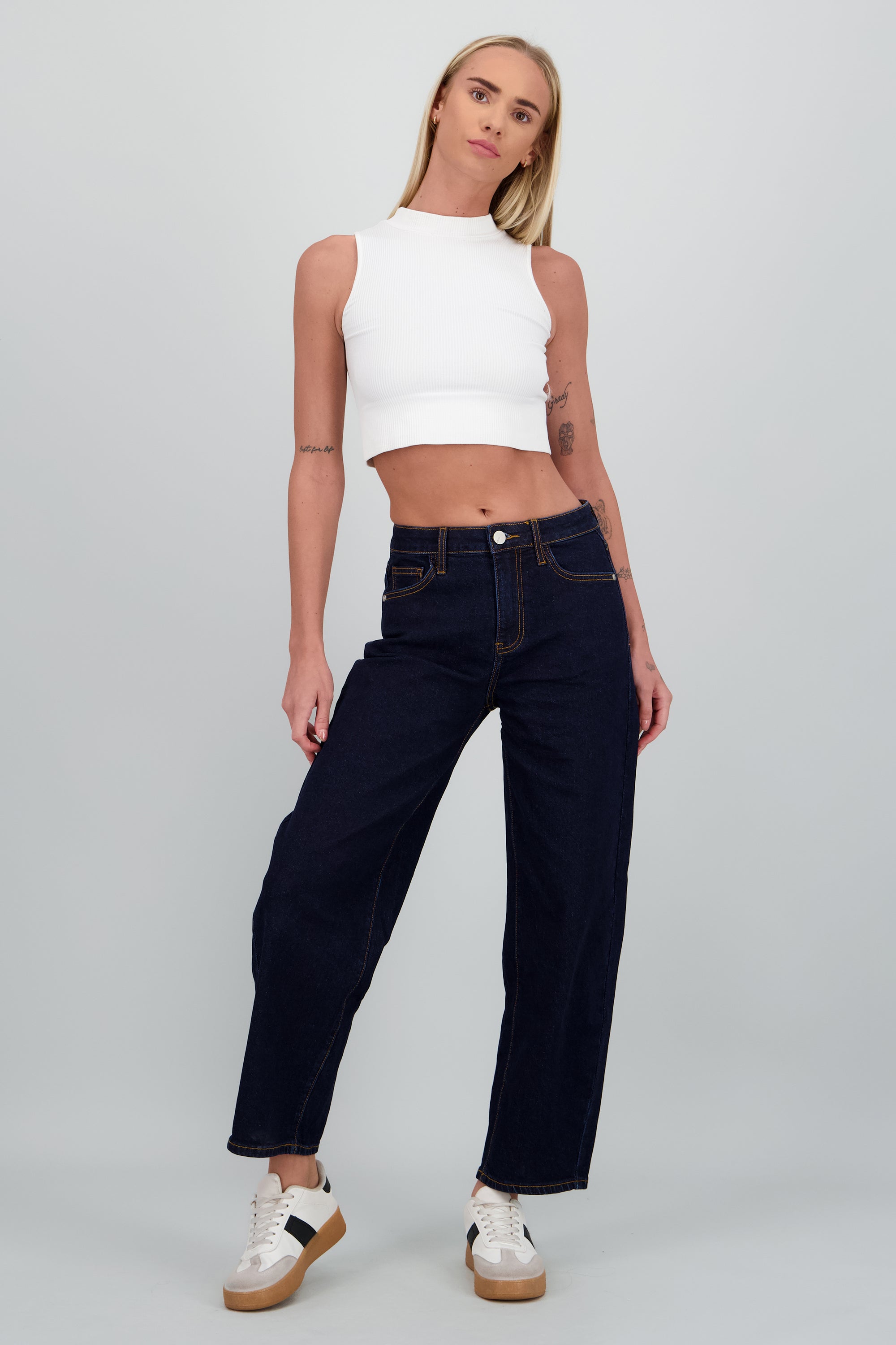 Jeans barrel crop INDIGO