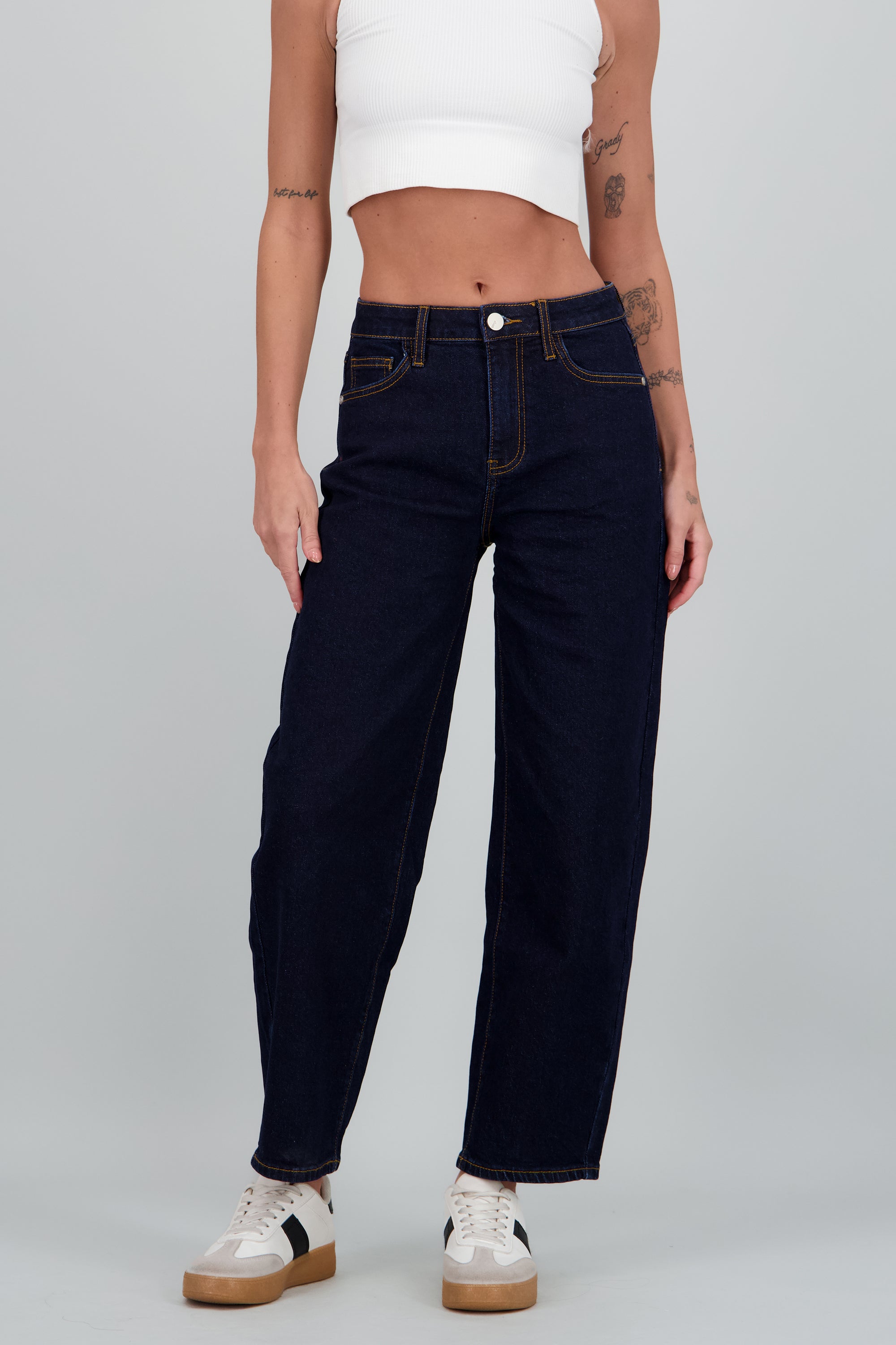 Jeans barrel crop INDIGO