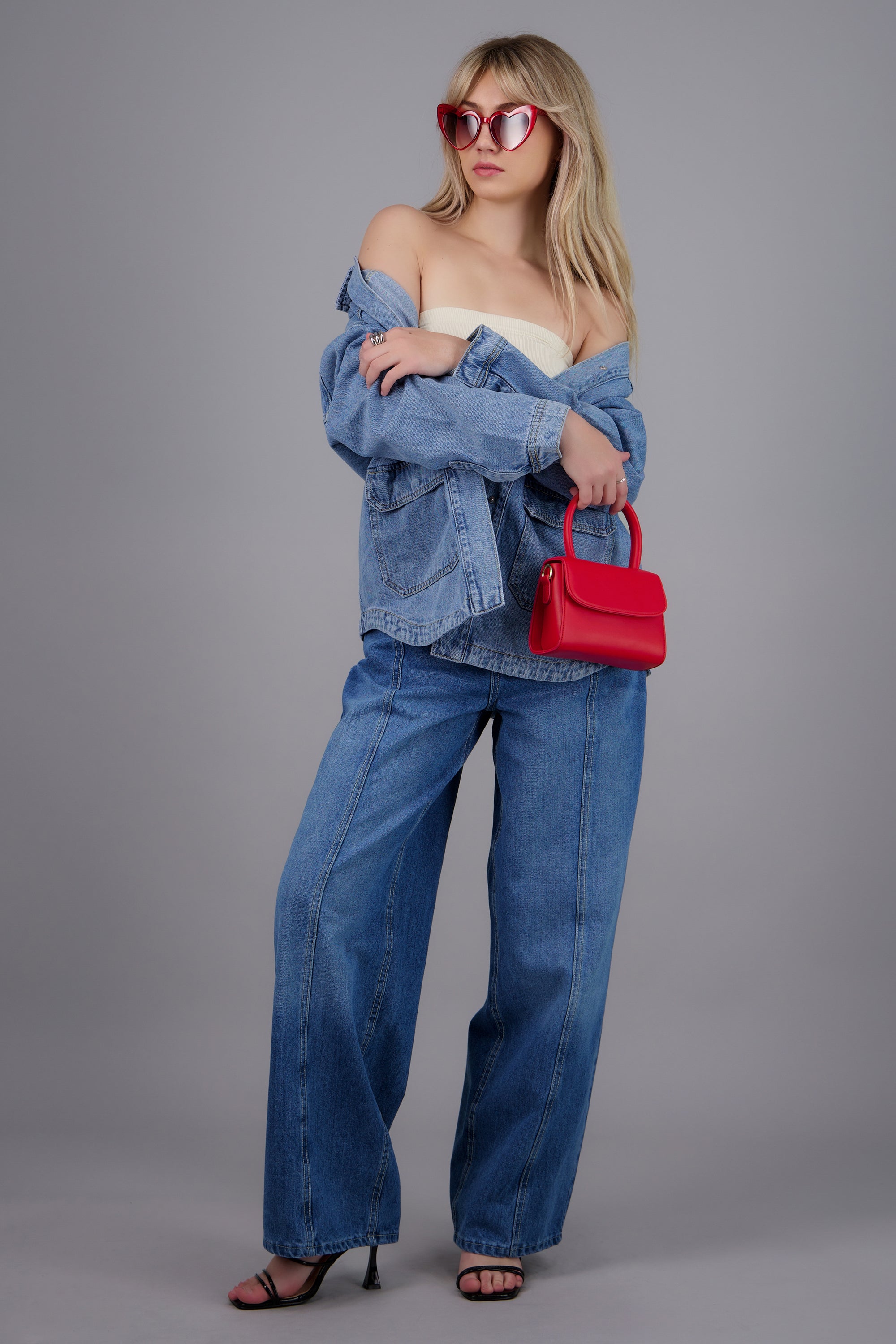 Chamarra oversize bolsas LIGHT WASH