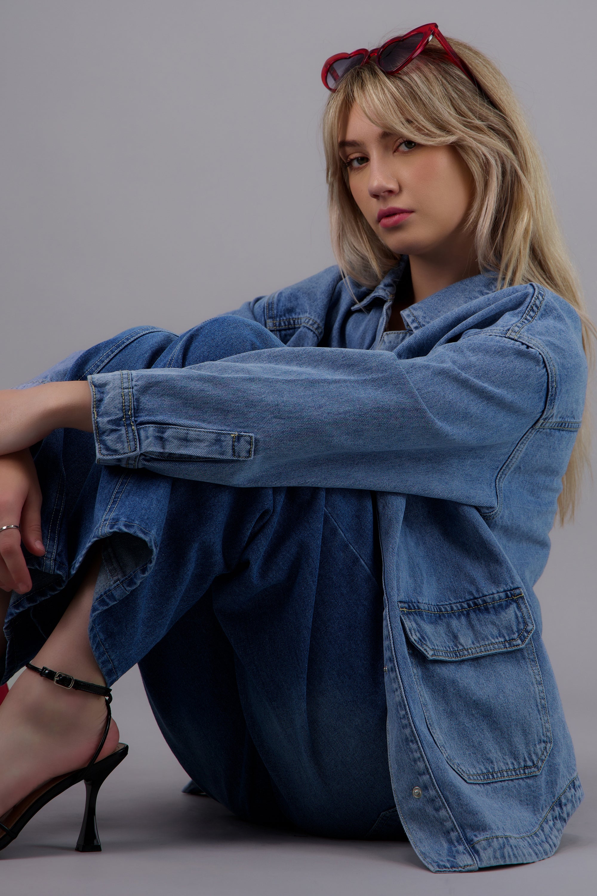 Chamarra oversize bolsas LIGHT WASH