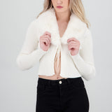 Cardigan detalle pelo cuello